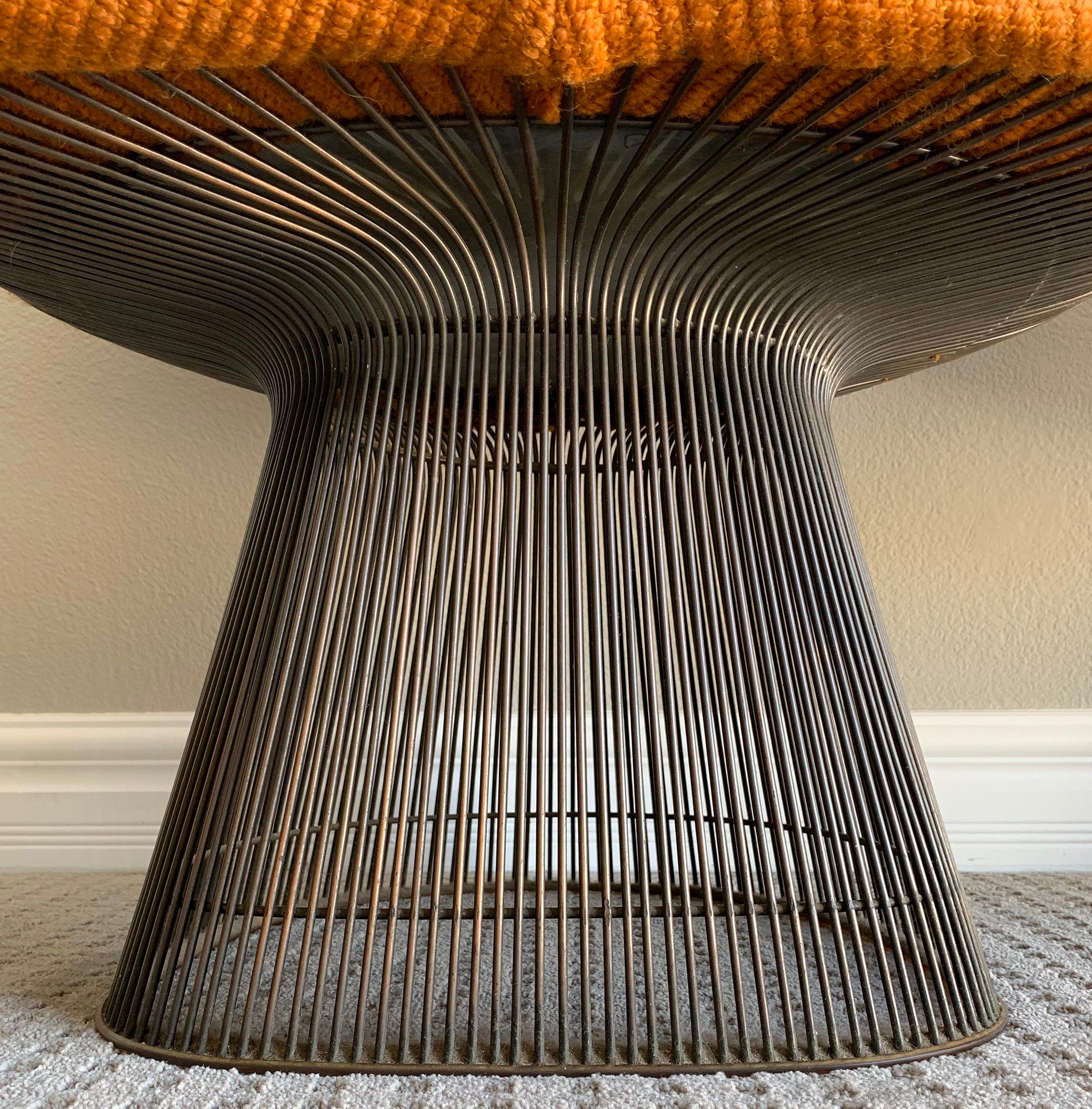 Mid-Century Modern Pair of Early Warren Platner Bronze Lounge Chairs, 1960s