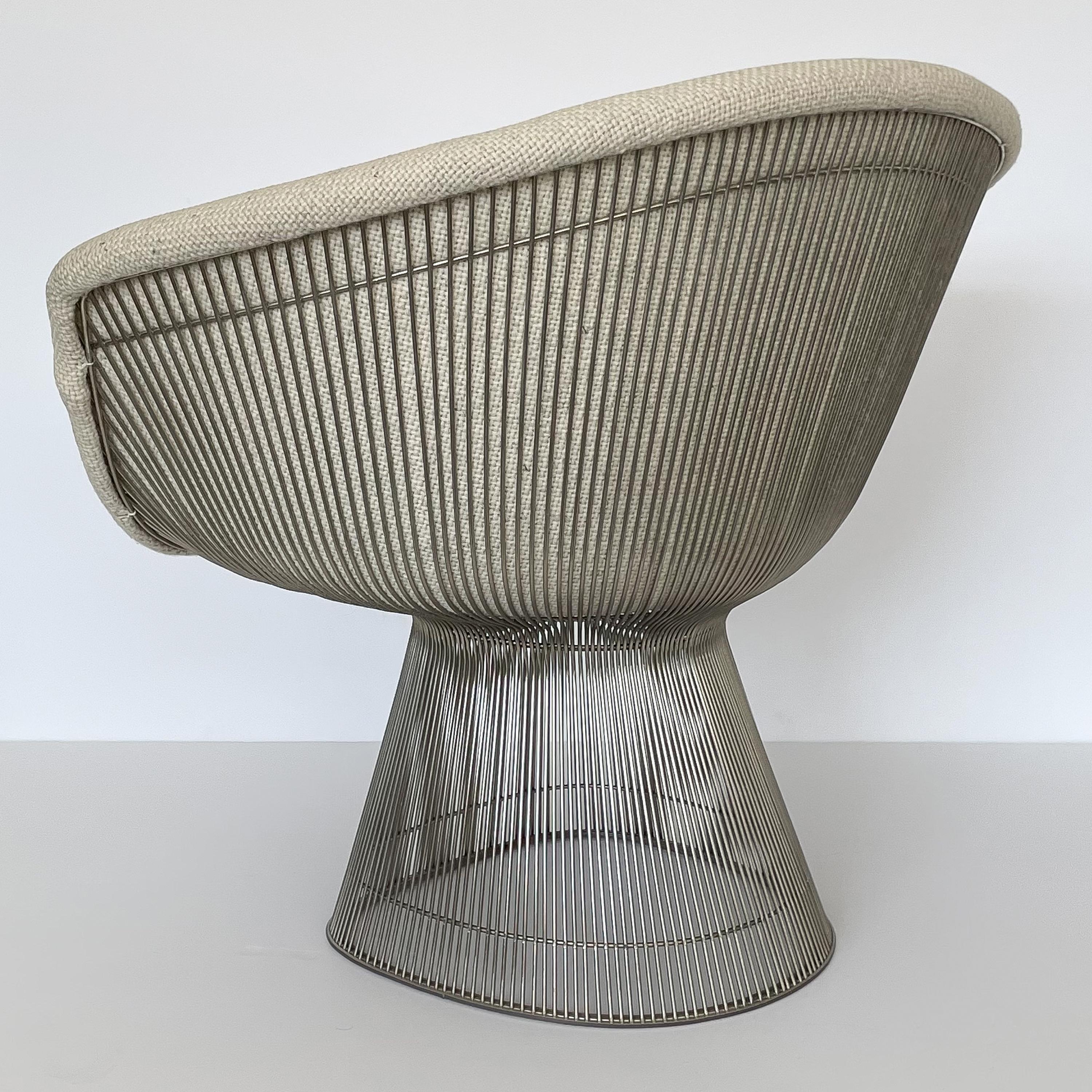 Pair of Early Warren Platner Wire Lounge Chairs for Knoll 4