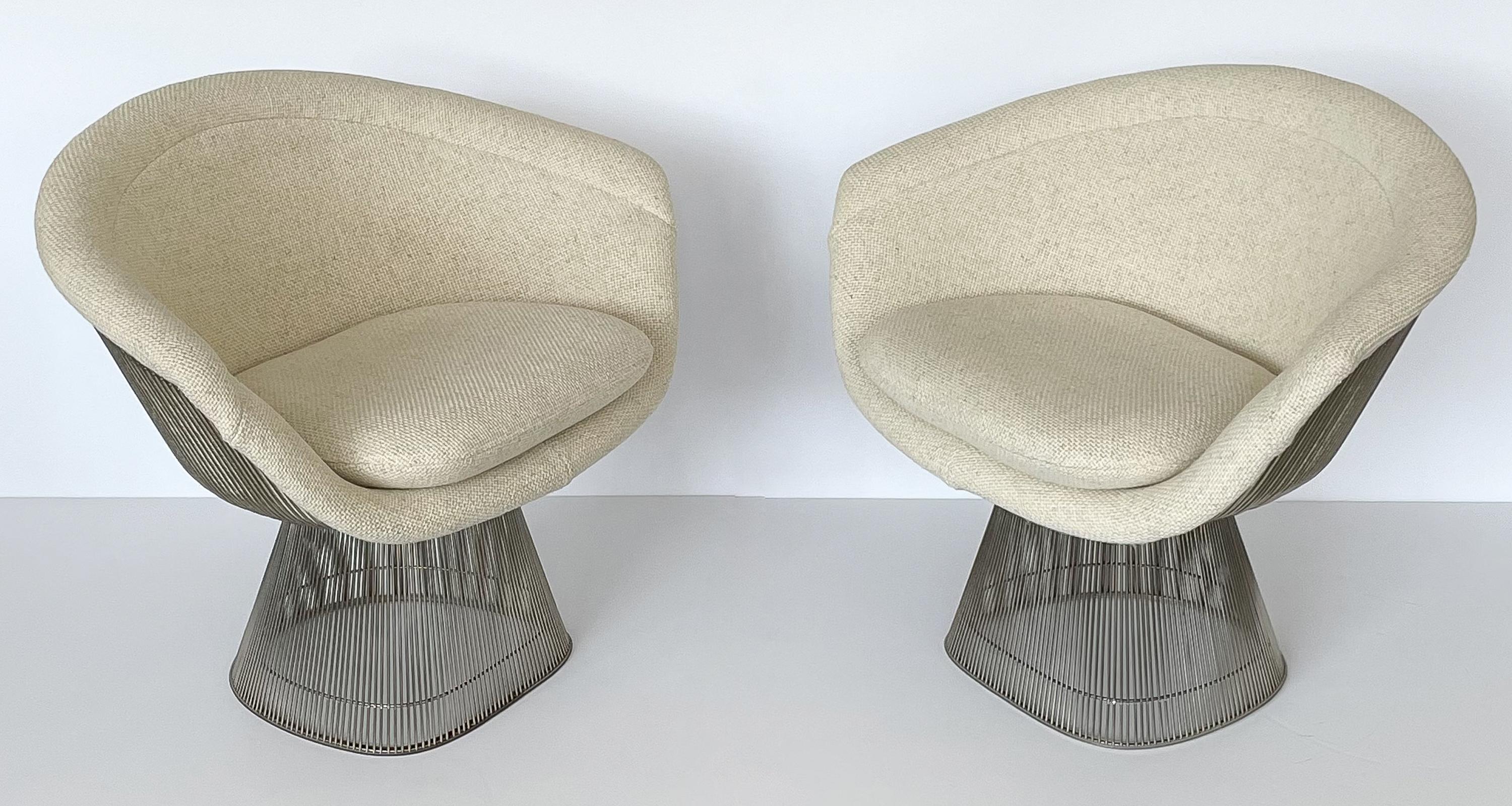 American Pair of Early Warren Platner Wire Lounge Chairs for Knoll