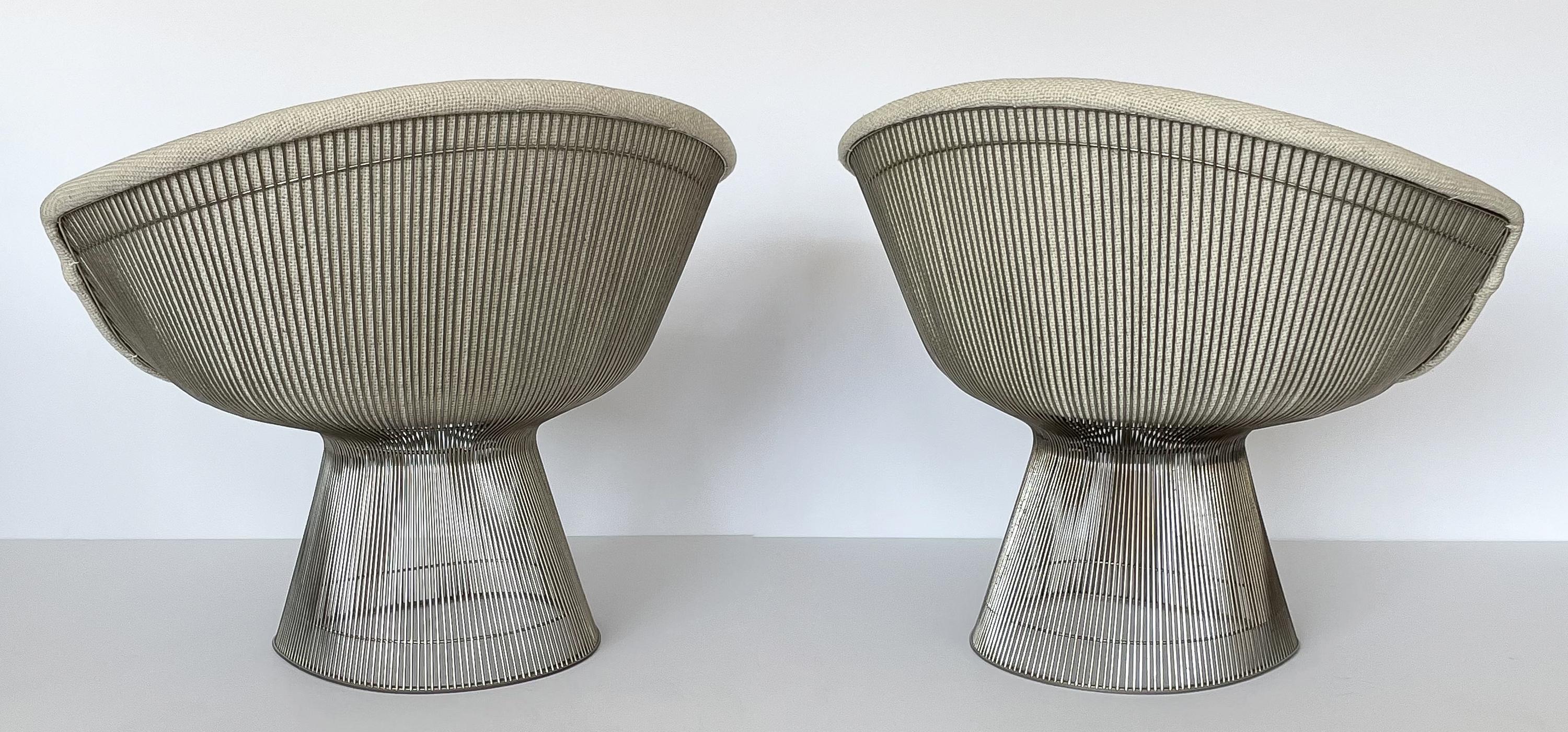 Pair of Early Warren Platner Wire Lounge Chairs for Knoll In Good Condition In Chicago, IL