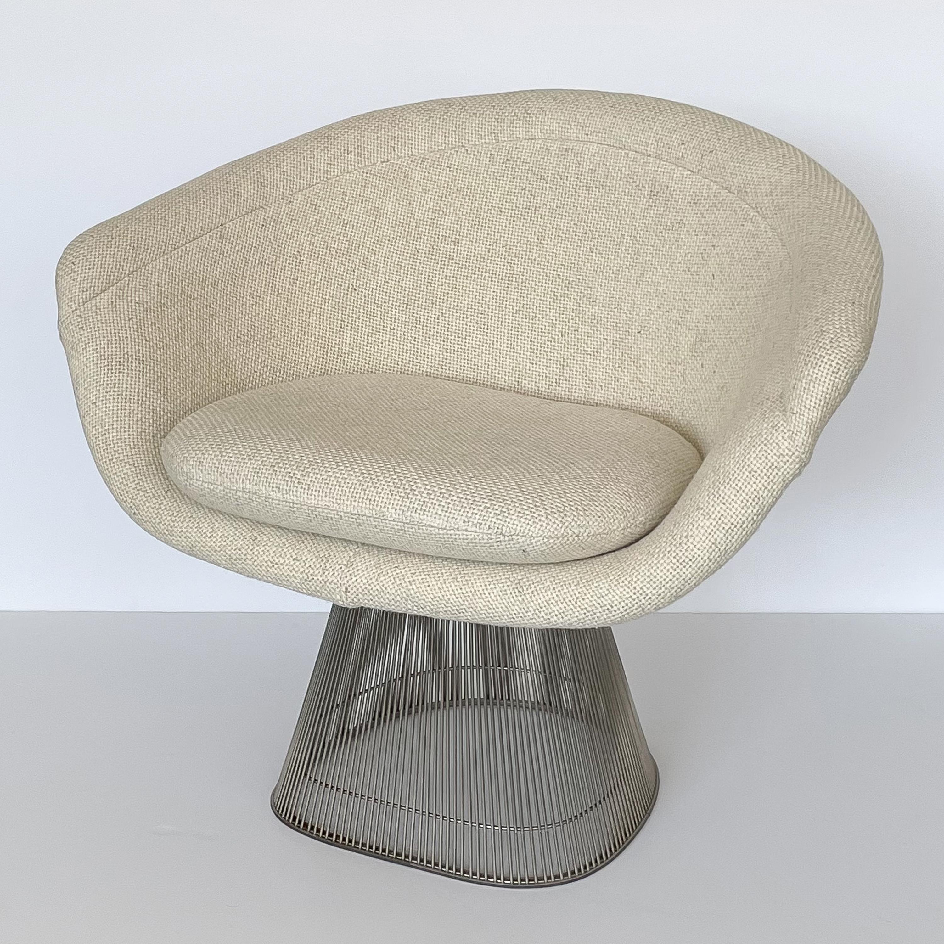 Pair of Early Warren Platner Wire Lounge Chairs for Knoll 1