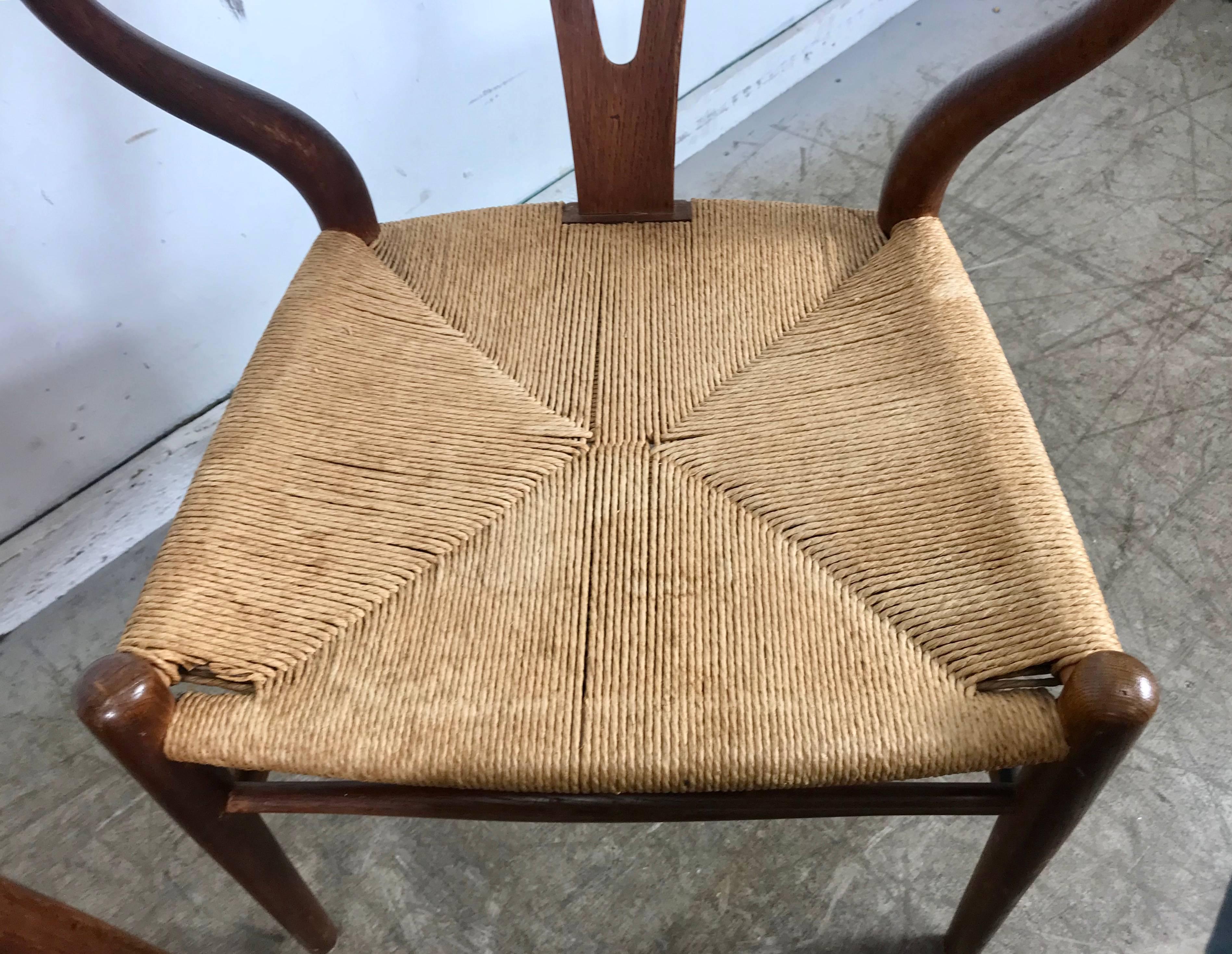 Pair of Early Wishbone Chairs in Oak Designed by Hans Wegner 1