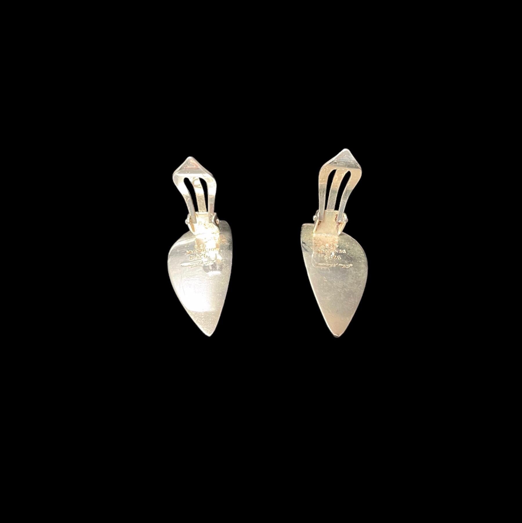 Danish Pair of Earrings by Hans Hansen For Sale