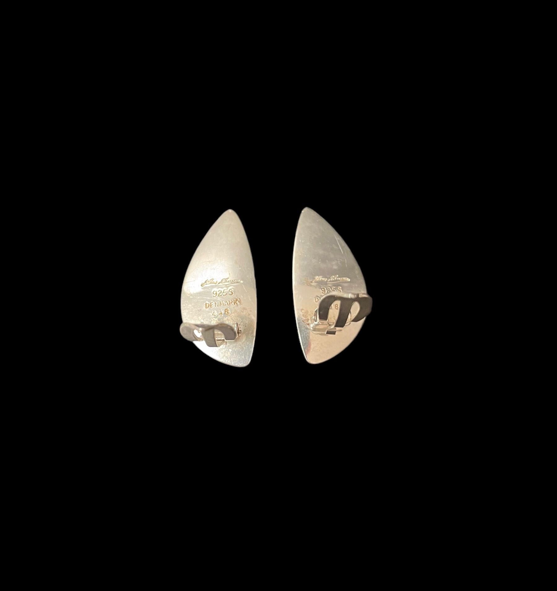 Mid-20th Century Pair of Earrings by Hans Hansen For Sale
