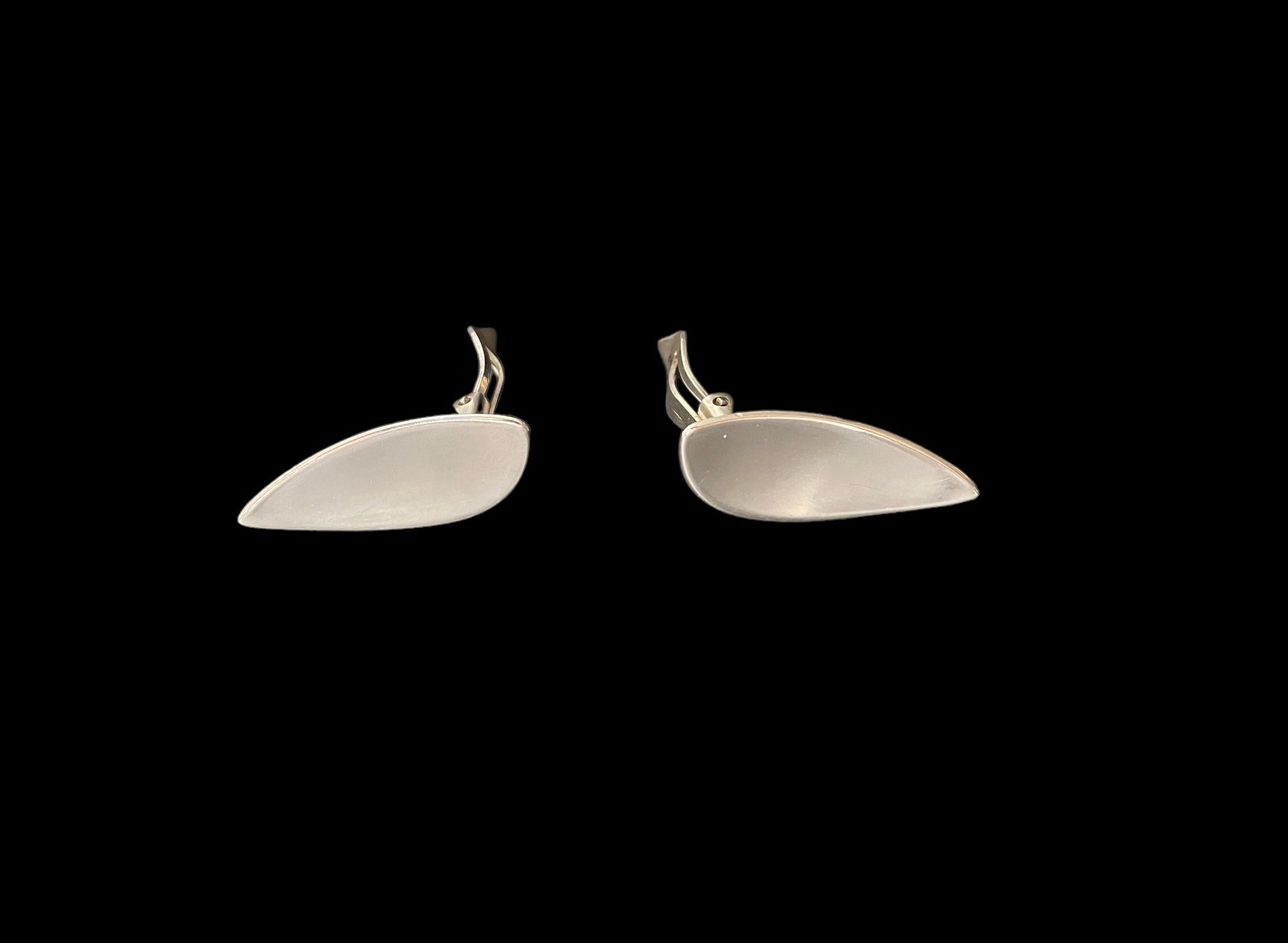 Silver Pair of Earrings by Hans Hansen For Sale
