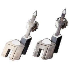 Pair of Earrings Designed by Ettore Sottsass for Acme Studio, USA, 1980s