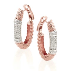 Orecchini in oro rosa 18 carati con diamanti bianchi - collezione ROPE*