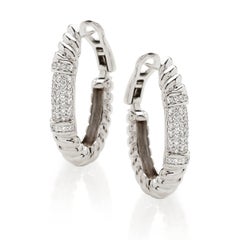 Orecchini in oro bianco 18 carati con diamanti bianchi - collezione ROPE*