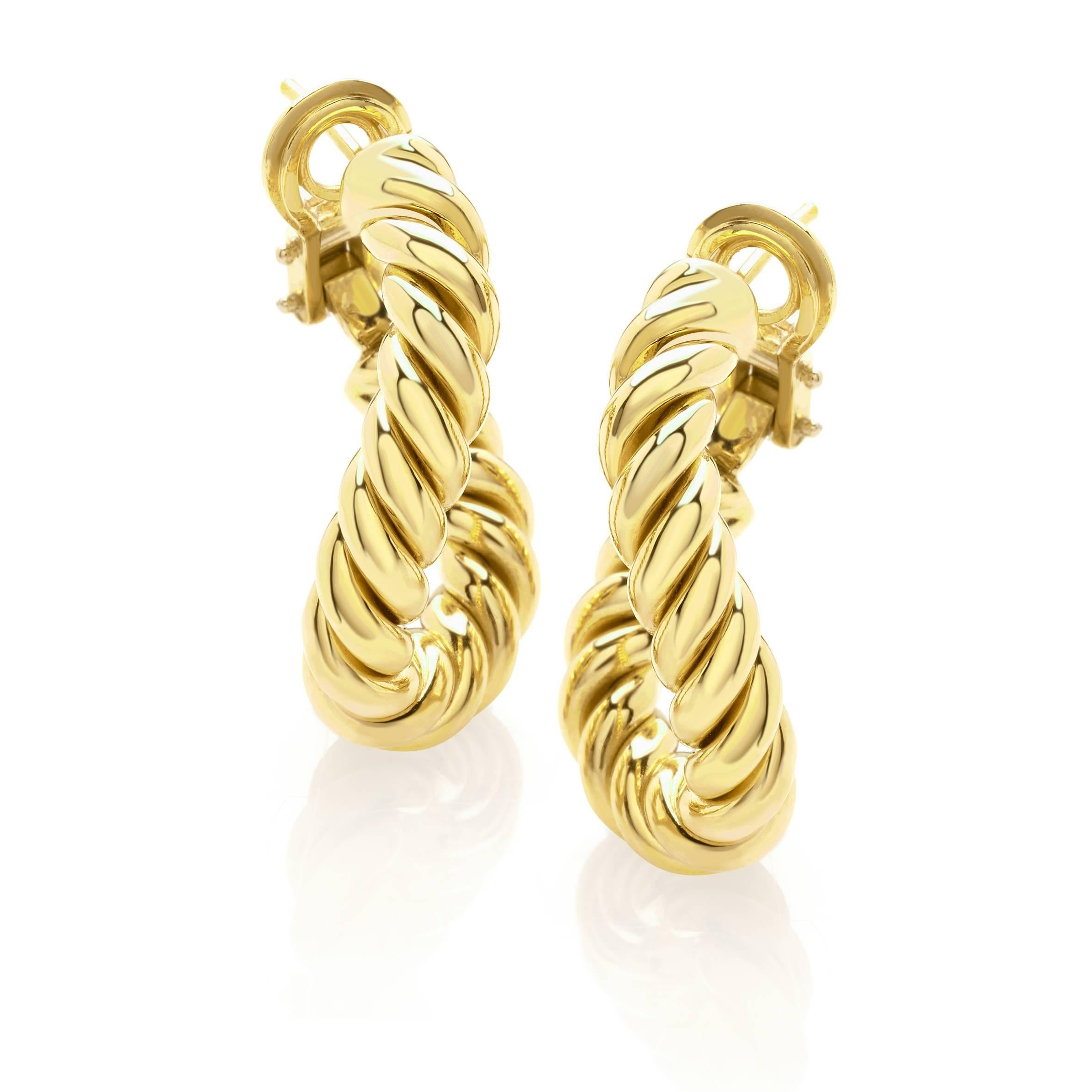Rope pair of earrings in 18 kt  yellow gold 
This is a traditional collection in Micheletto 

the total weight of the gold is  gr 16.80

STAMP: 10 MI ITALY 750

The full set is available