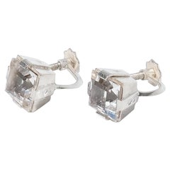 Pair of Earrings, Silver with Rock Crystals, Made in 1945 in Stockholm Sweden