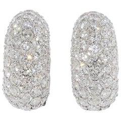 Pair of Earrings with Opulent Sparkling Diamond Trimming, 18 Karat Gold