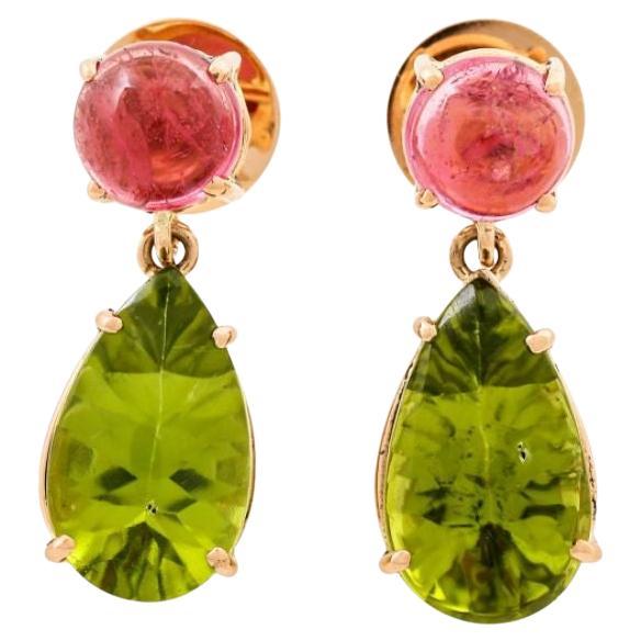 Par de Pendientes con Turmalina Rosa en venta