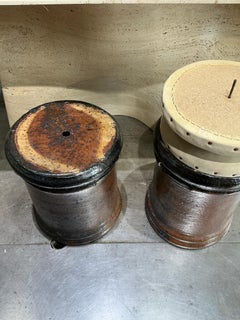 Pair of earthenware French stools circa 1950