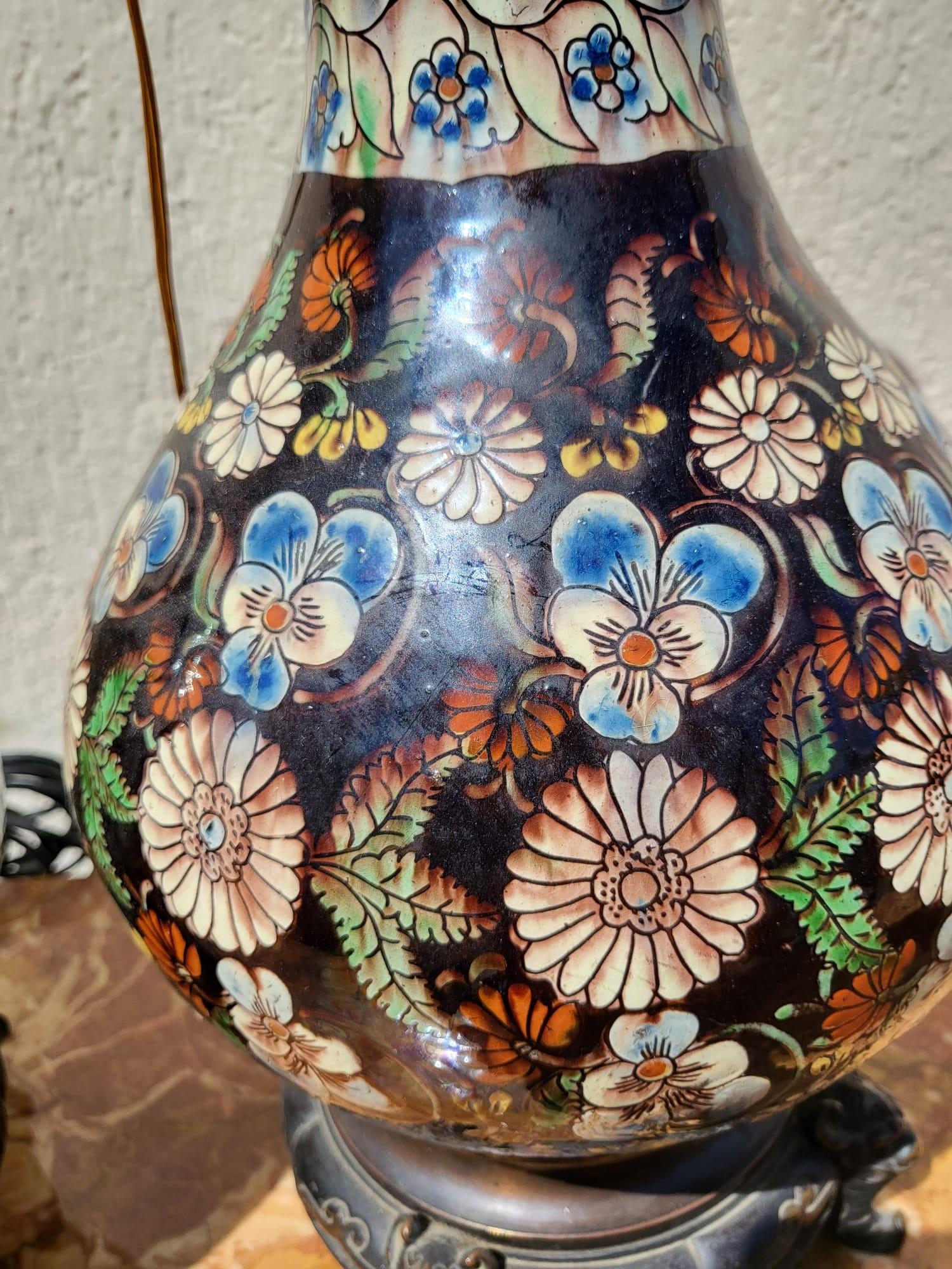 Paar Steingutlampen aus Thun, spätes 19. Jahrhundert im Angebot 4