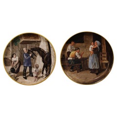 Pair of Earthenware Plates, Creil Et Montereau Manufacturer, France 19th Century