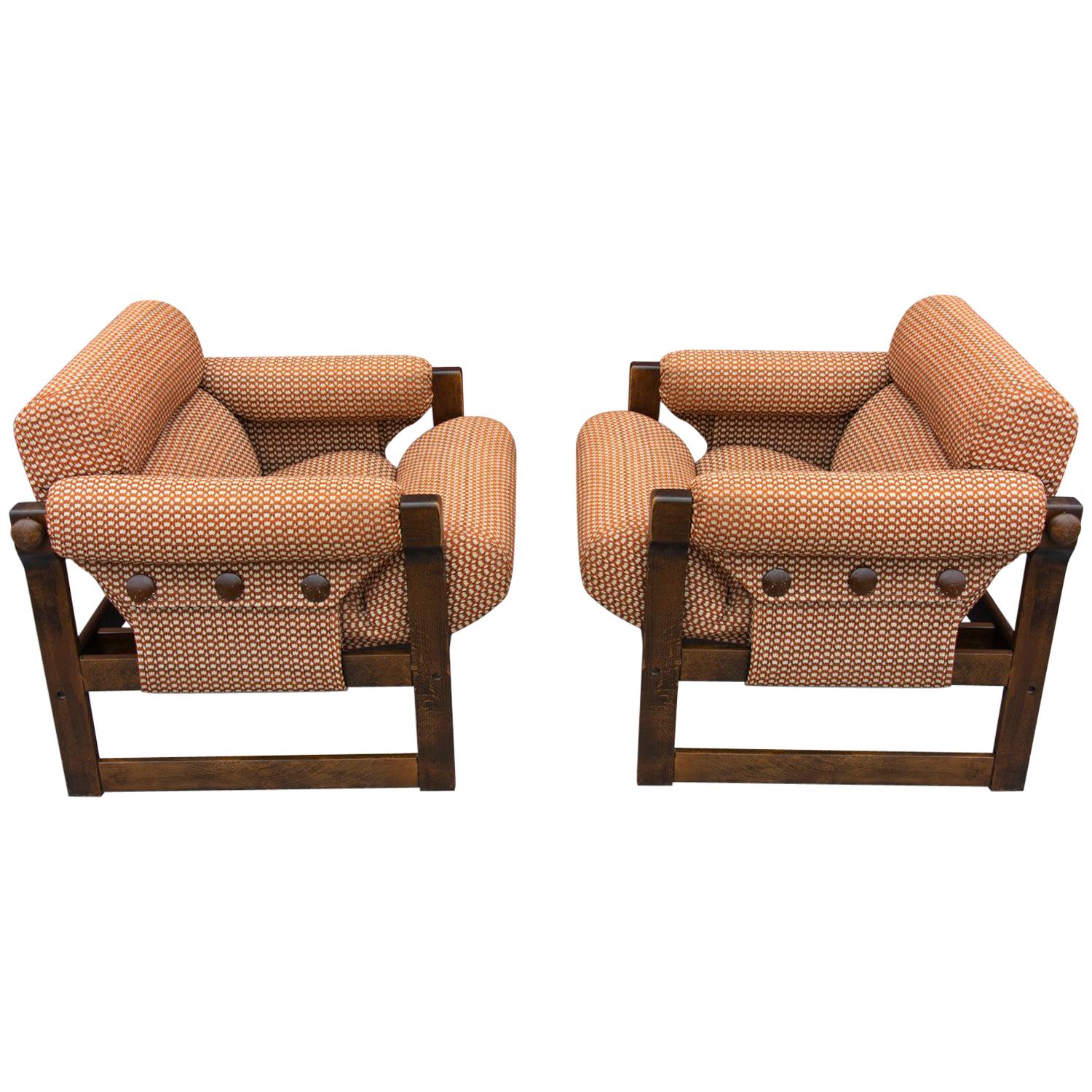 Pair of Eastern Bloc Armchairs by Hikor Písek, 1980s, Czechoslovakia