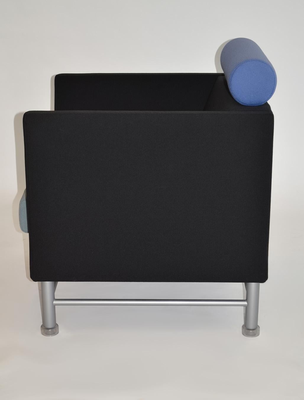 Italian Pair of Eastside Club Lounge Chairs by Ettore Sottsass for Knoll, 1980s For Sale