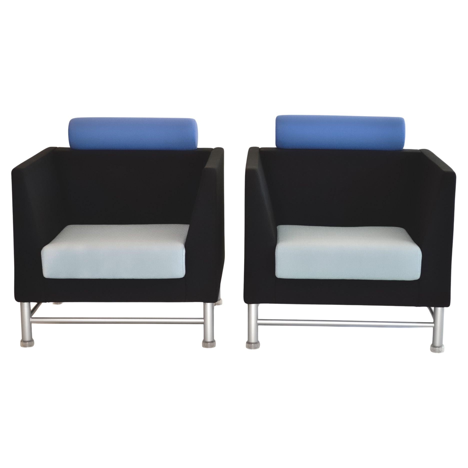 Pair of Eastside Club Lounge Chairs by Ettore Sottsass for Knoll, 1980s