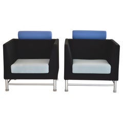 Pair of Eastside Club Lounge Chairs by Ettore Sottsass for Knoll, 1980s