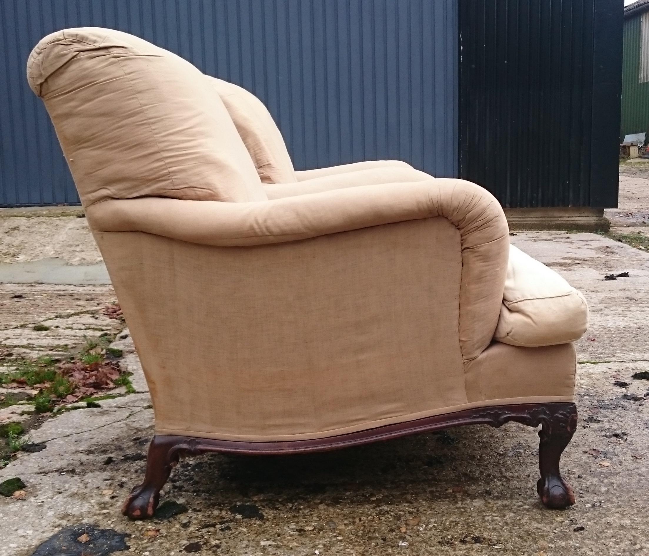 Edwardian Pair of Easy Armchairs Made by Howard and Sons of London