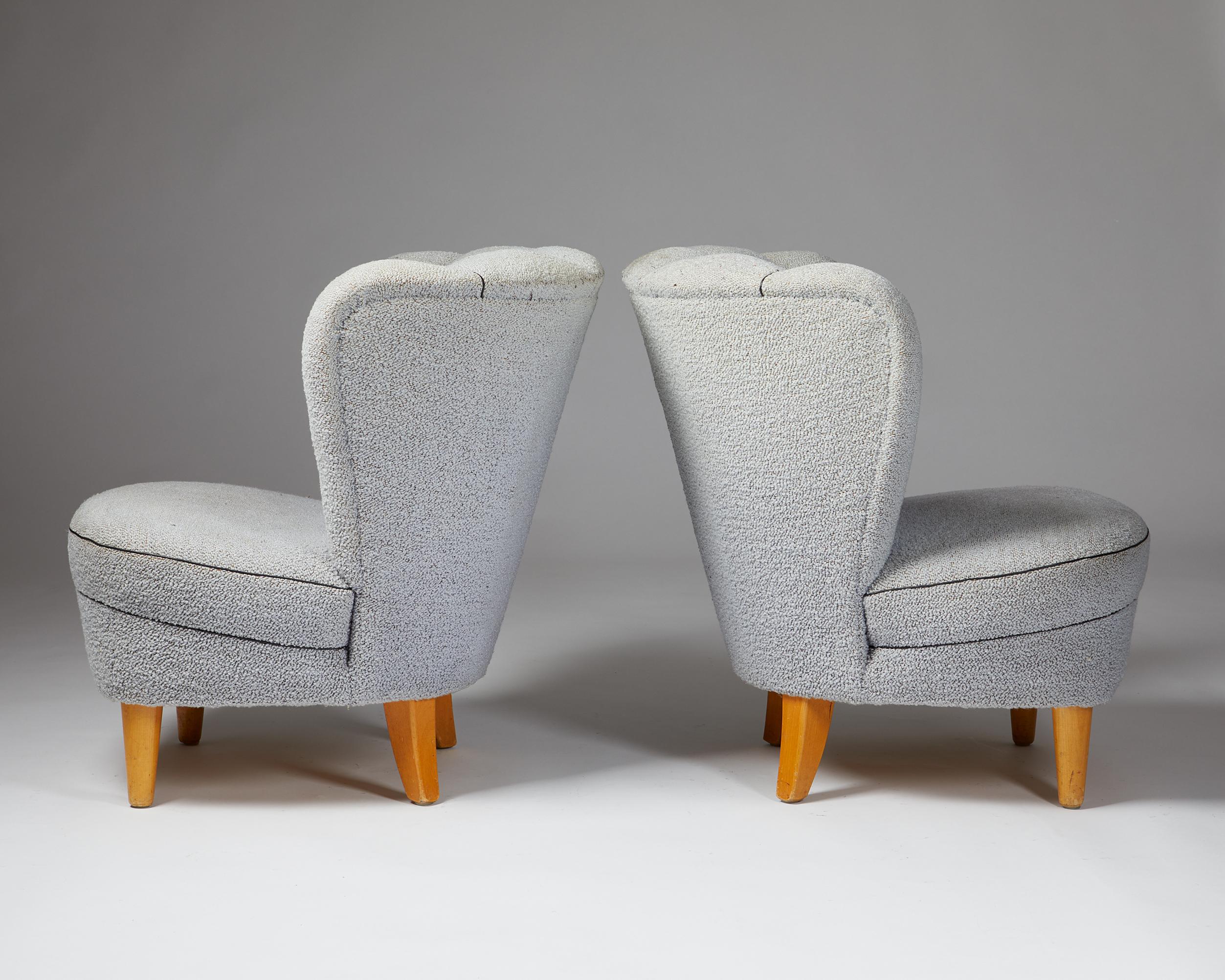 Mid-Century Modern Pair of Easy Chairs, Anonymous, Finland, 1950's