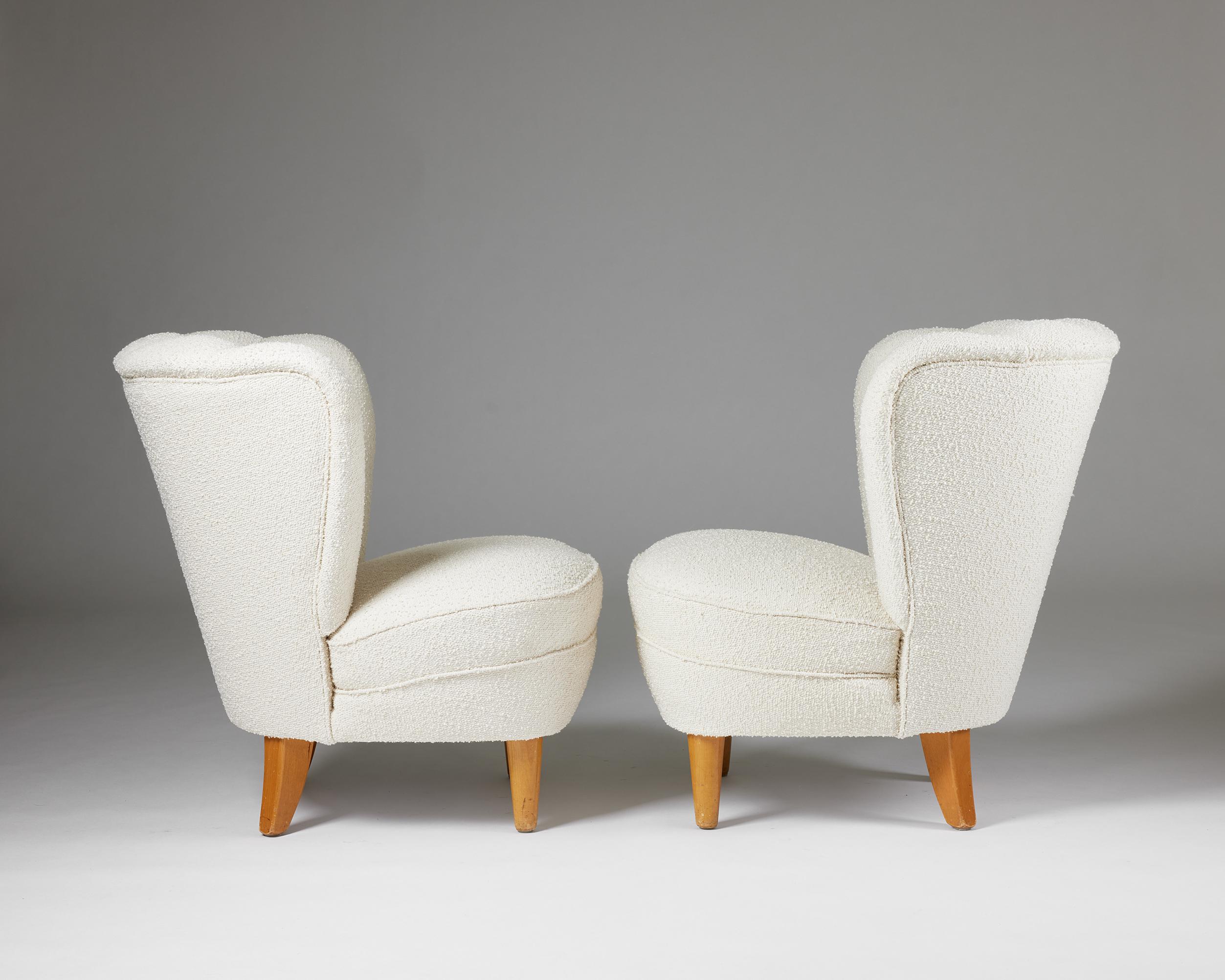 Pair of easy chairs, anonymous, Finland, 1950s In Good Condition For Sale In Stockholm, SE