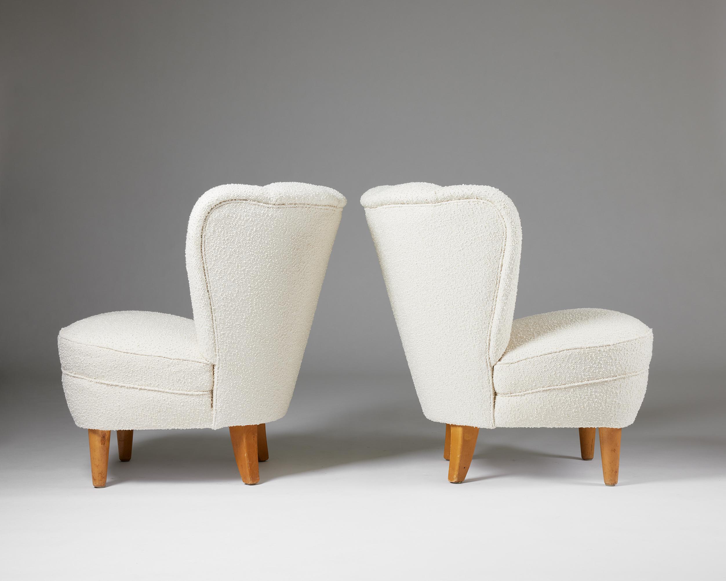 Mid-20th Century Pair of easy chairs, anonymous, Finland, 1950s For Sale