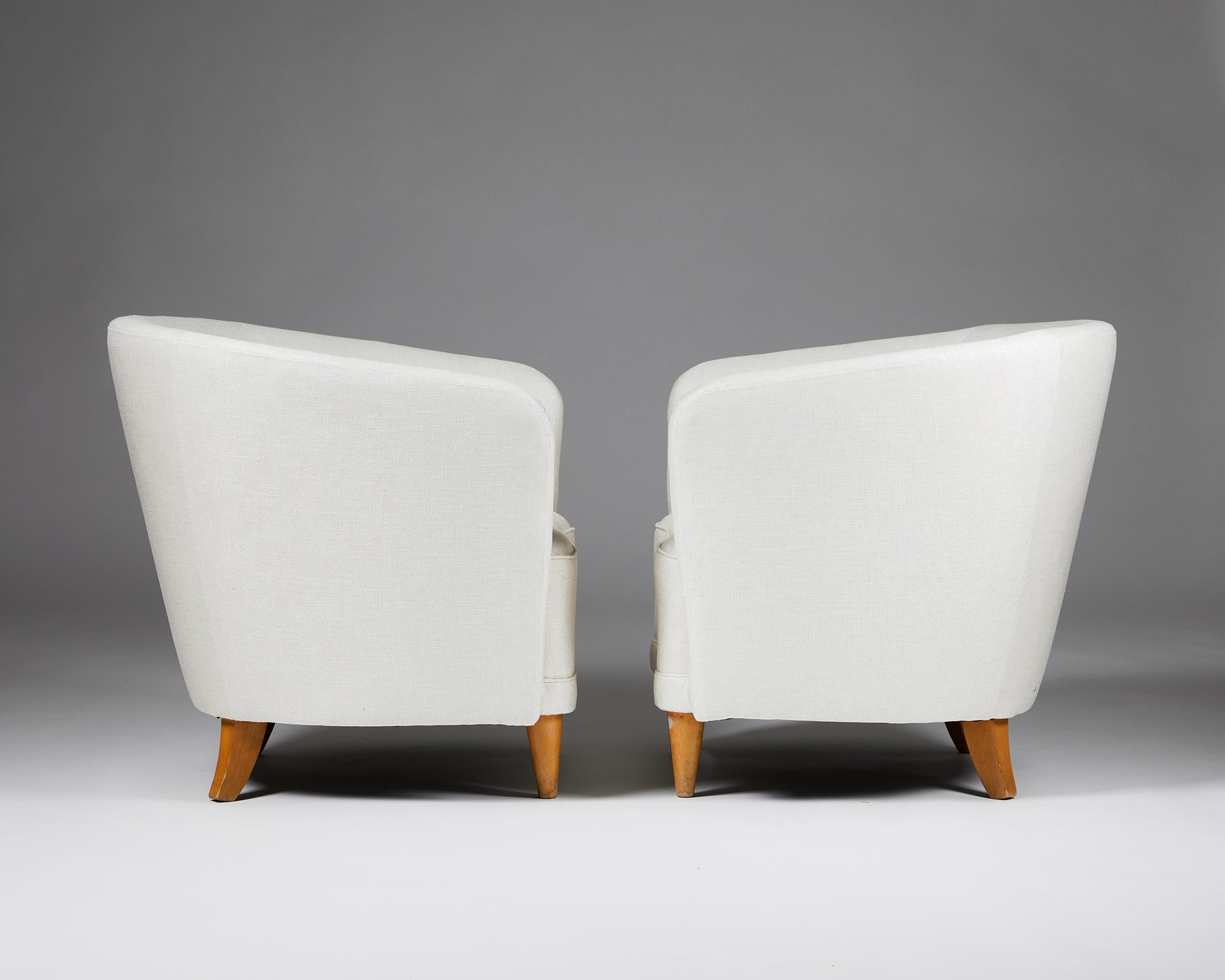 Pair of Easy Chairs Attributed to Carl Johan Boman, Finland, 1950's In Good Condition In Stockholm, SE