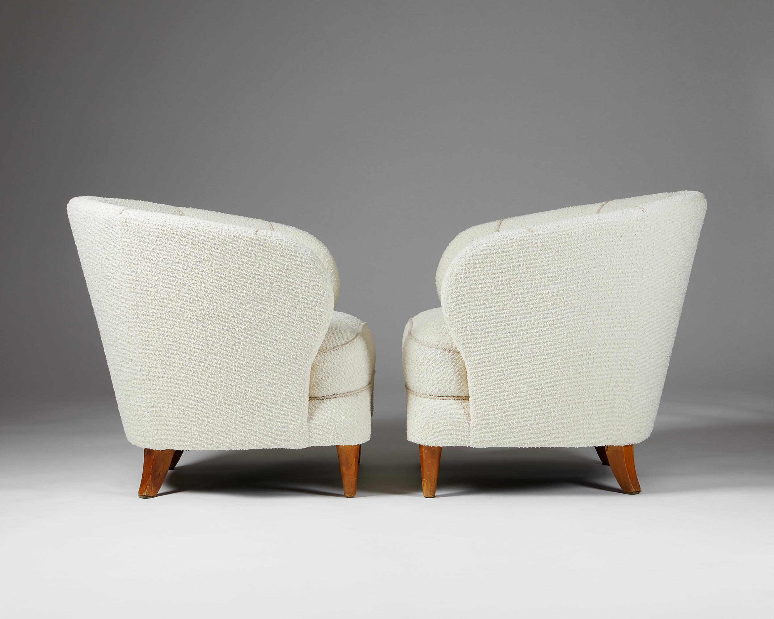 Pair of Easy Chairs Attributed to Carl-Johan Boman, Finland, 1950s 1