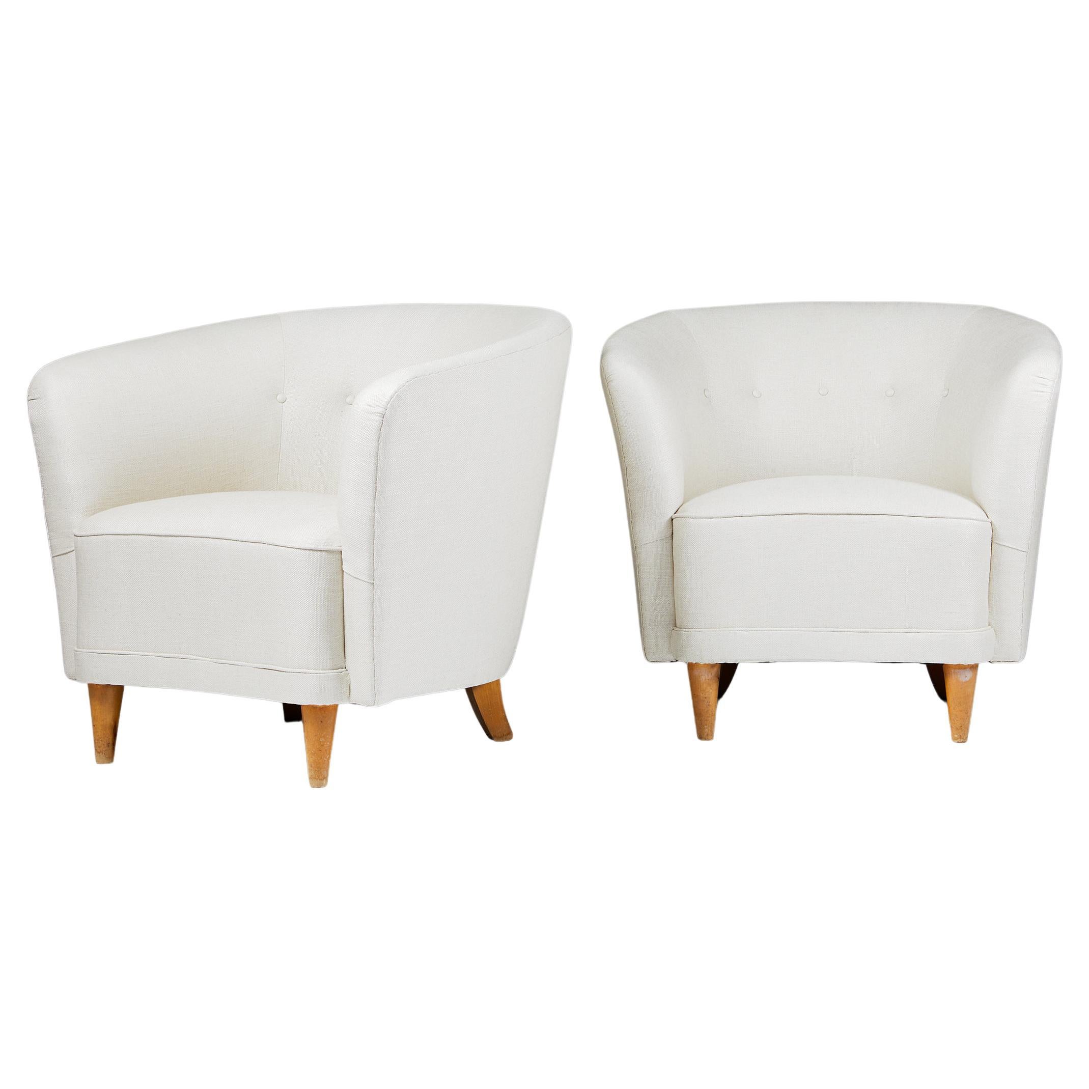 Pair of Easy Chairs Attributed to Carl Johan Boman, Finland, 1950's