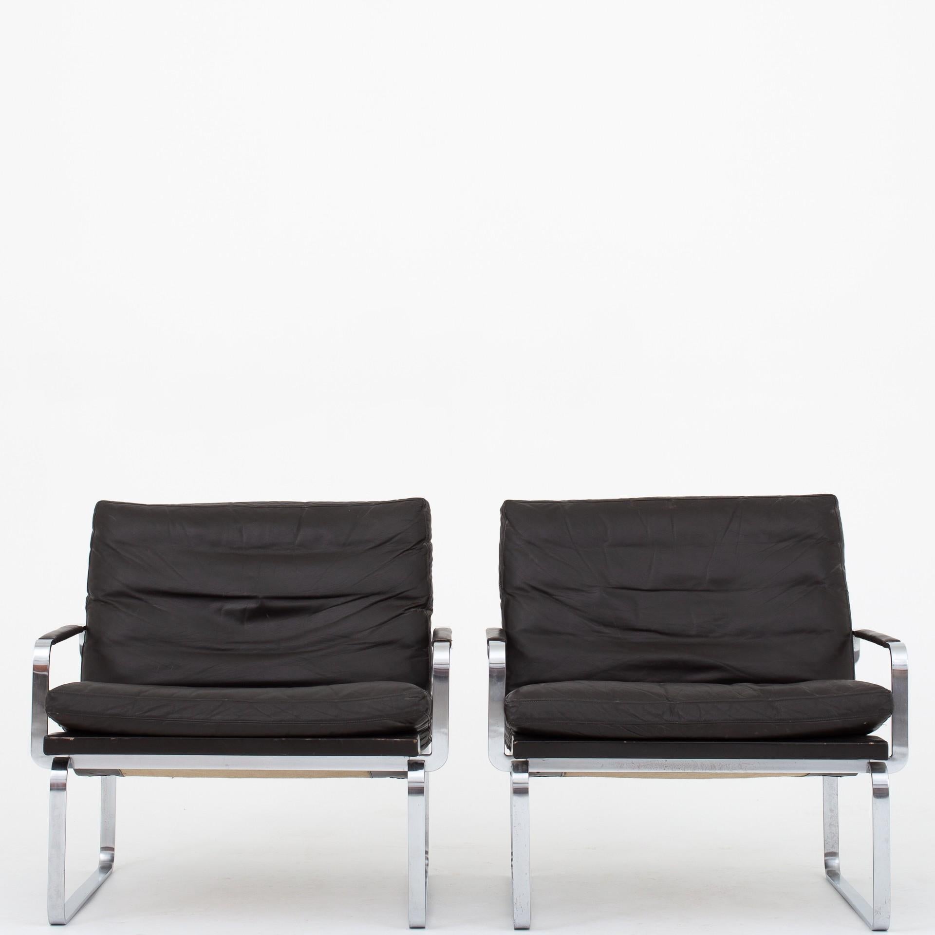Pair of Easy Chairs BO91 by Ole Lund & Jørgen Larsen 1