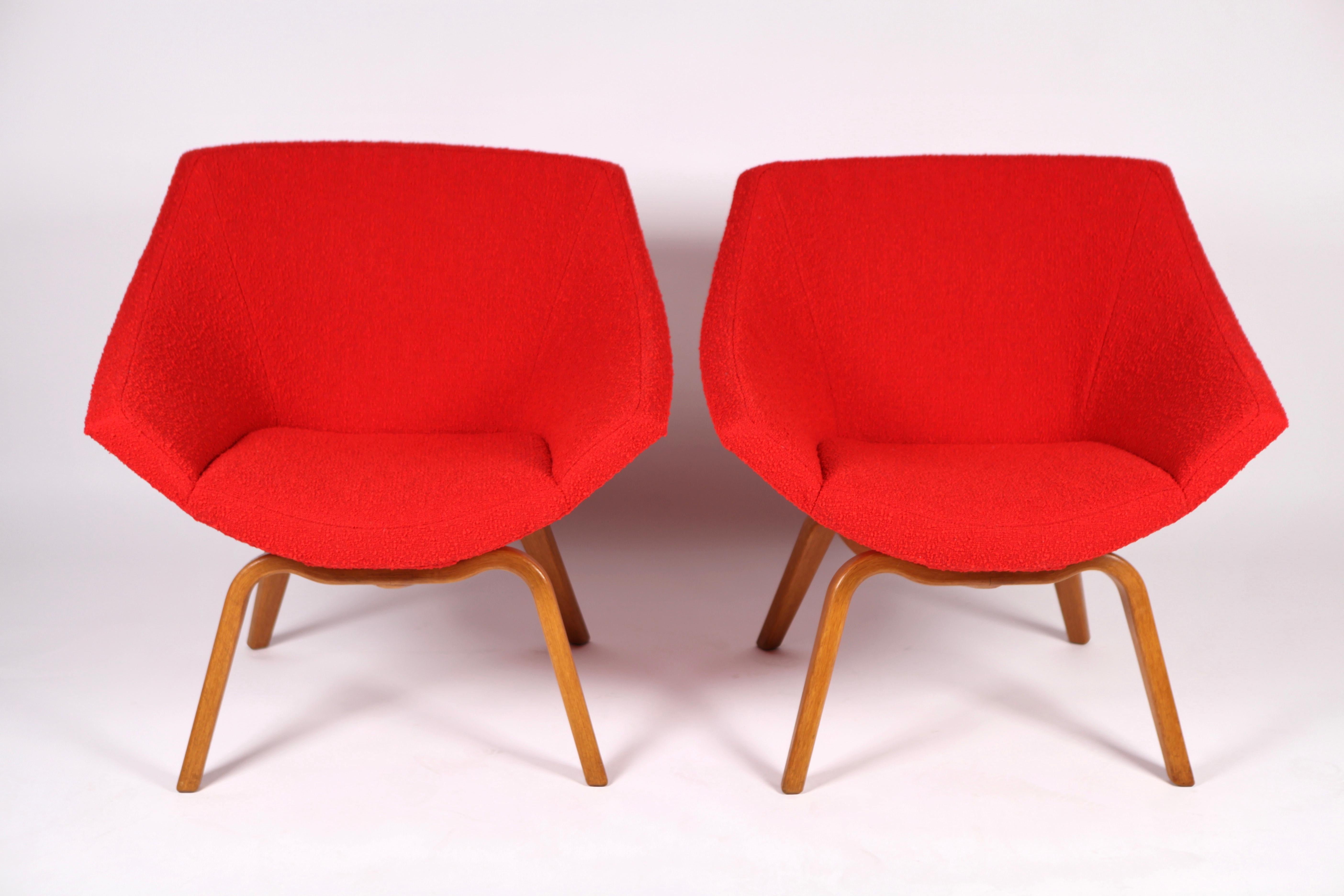 Finnish Pair of Easy Chairs by Carl-Gustaf Hiort Af Ornäs, Helsinki, 1950s