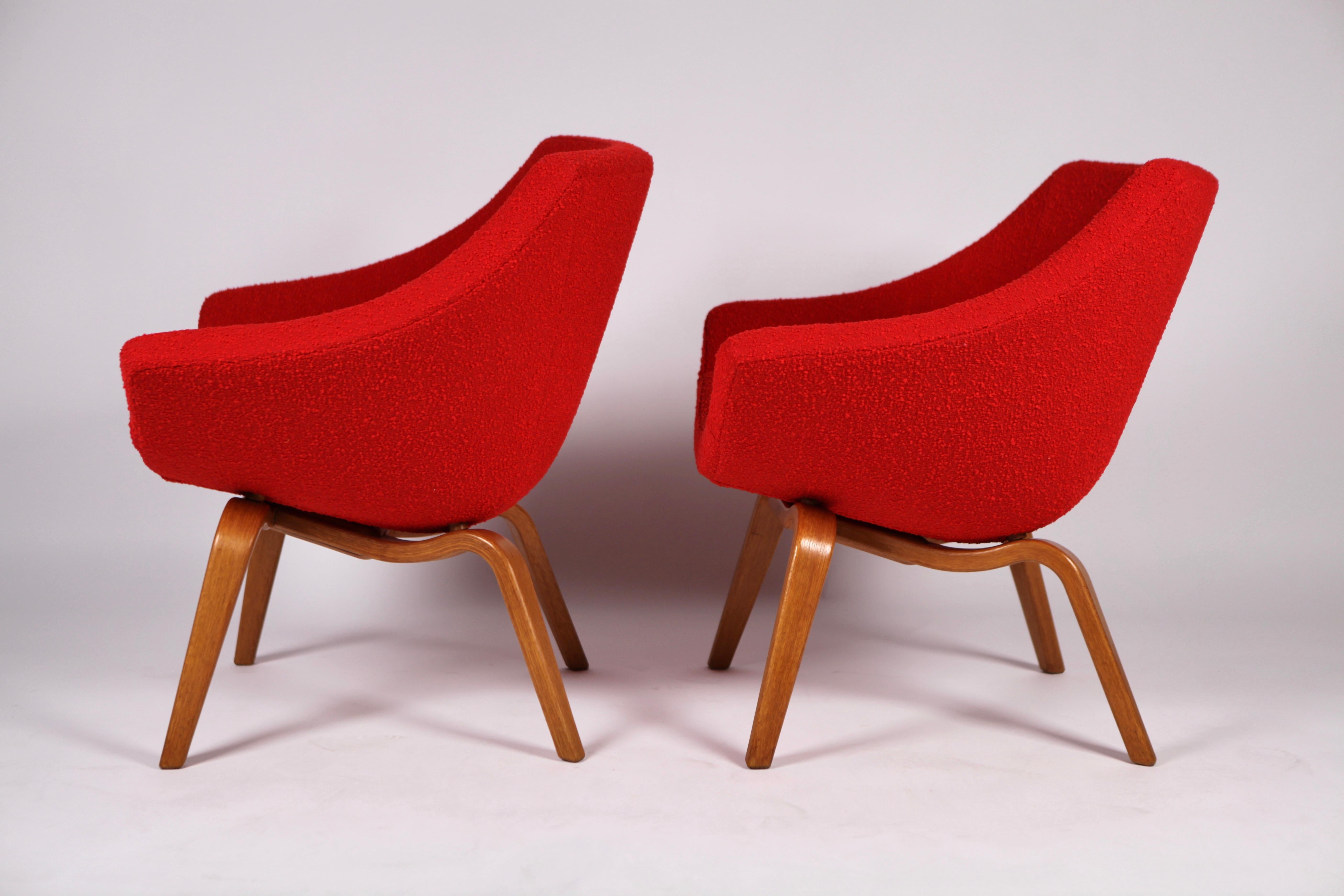 Pair of Easy Chairs by Carl-Gustaf Hiort Af Ornäs, Helsinki, 1950s In Excellent Condition In Berlin, DE