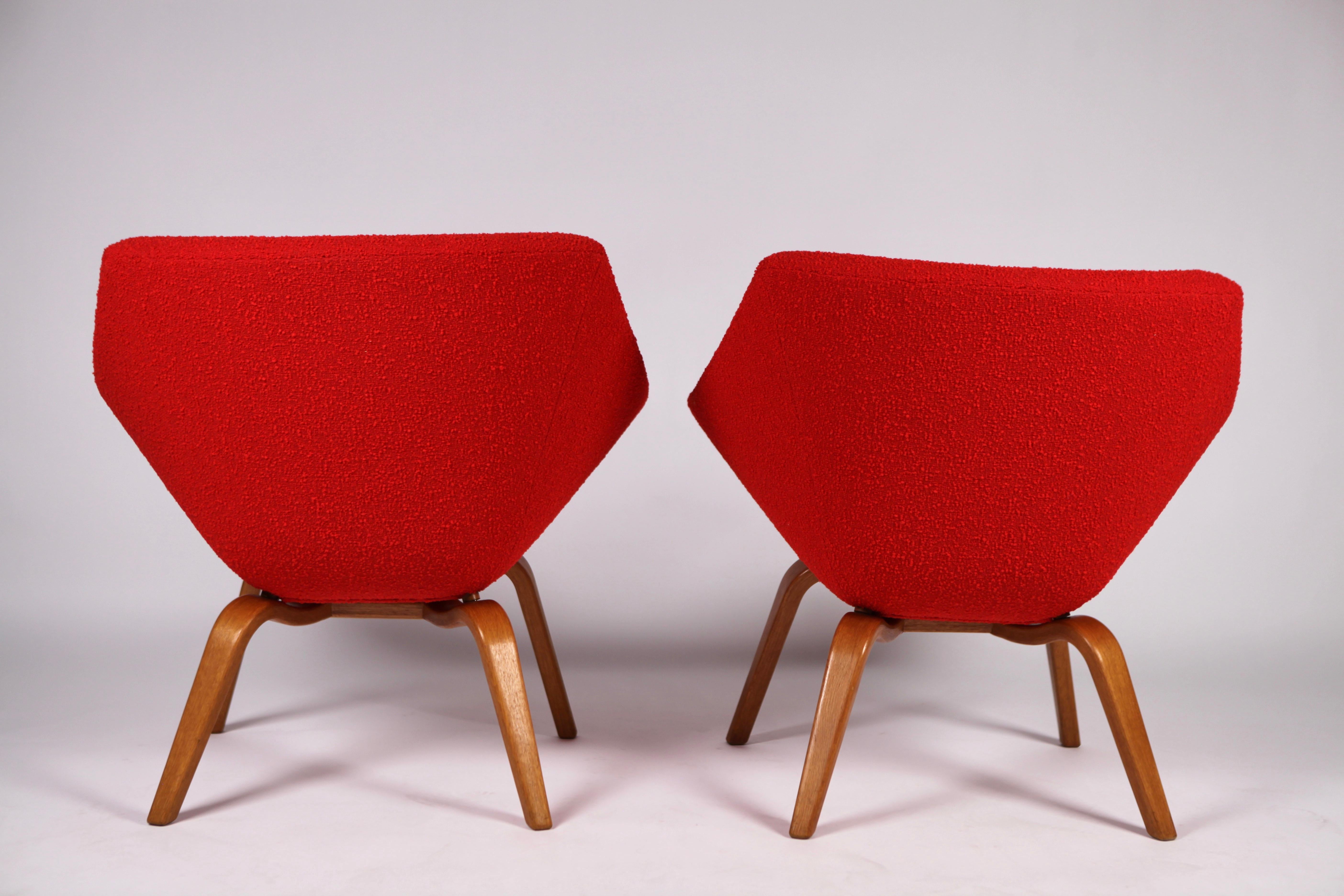 Bentwood Pair of Easy Chairs by Carl-Gustaf Hiort Af Ornäs, Helsinki, 1950s