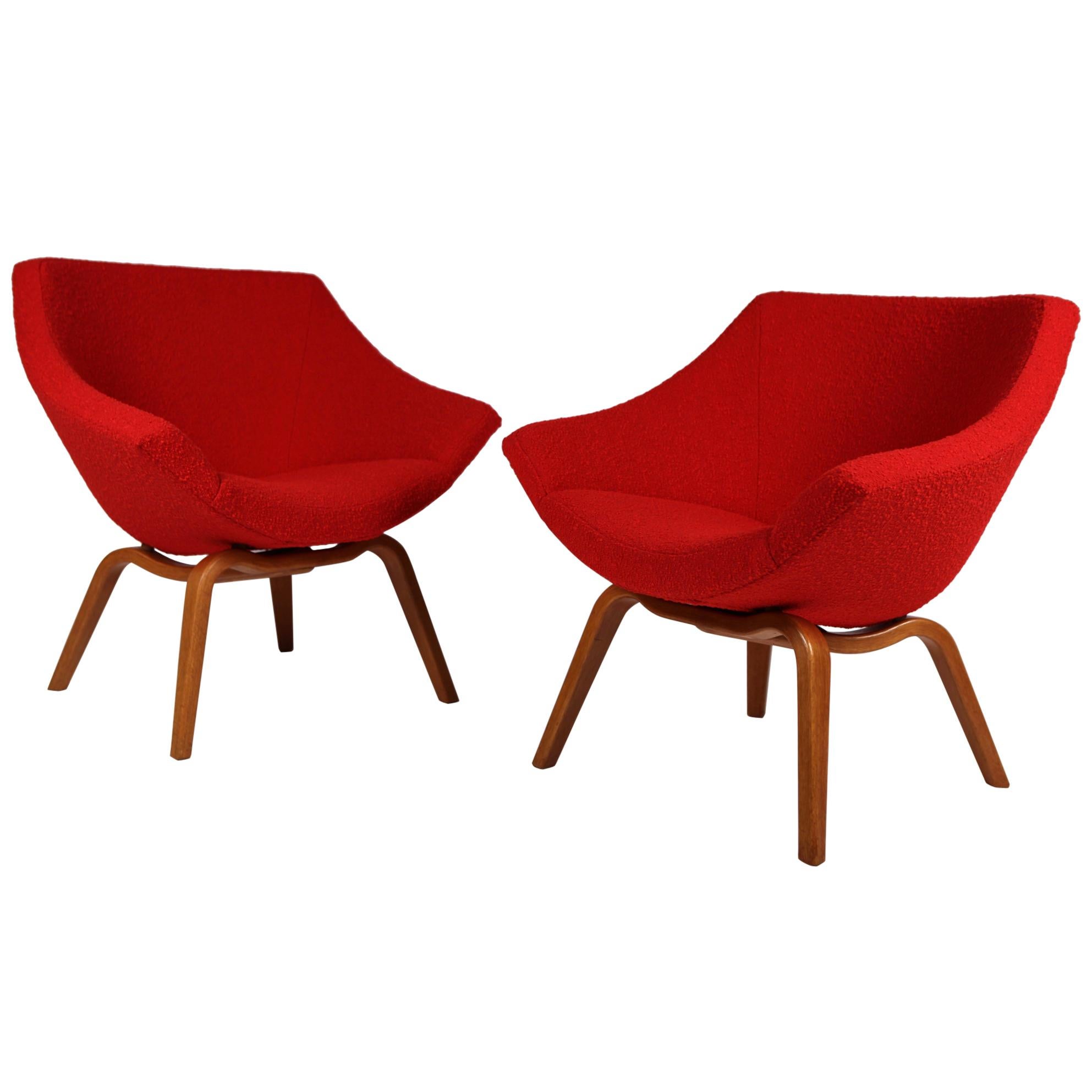 Pair of Easy Chairs by CarlGustaf Hiort Af Ornäs, Helsinki, 1950s For