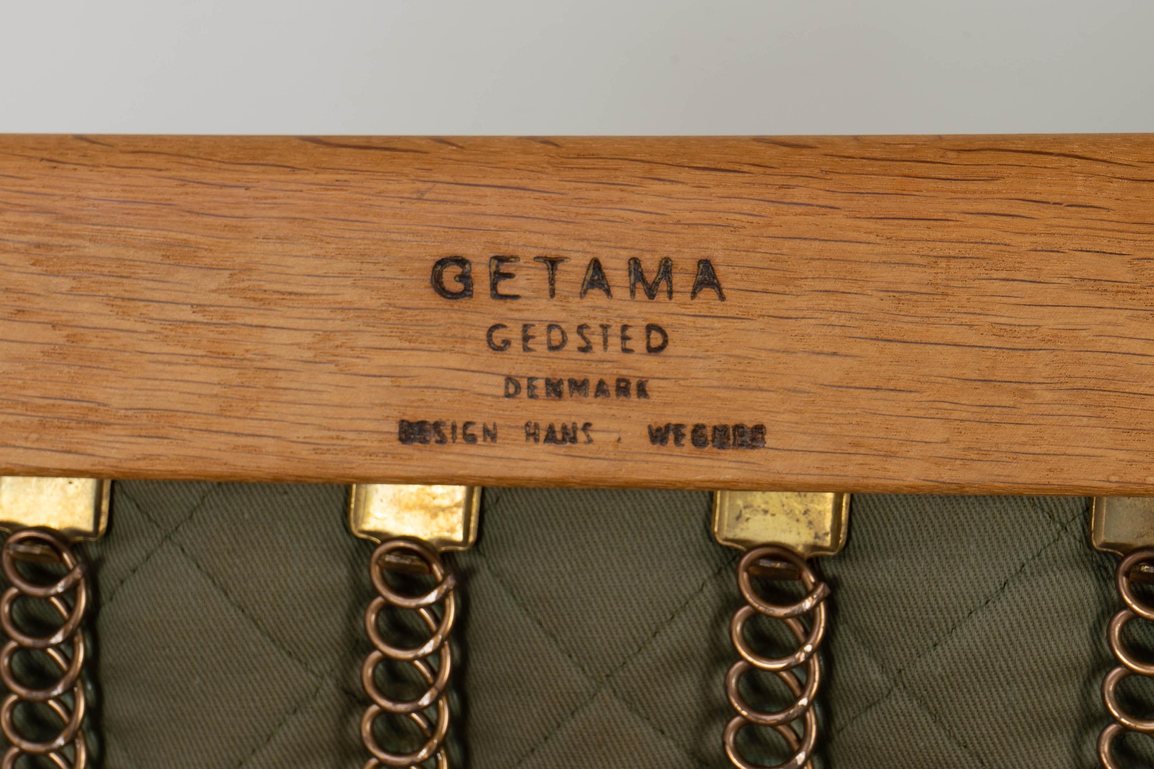 Pair of Easy Chairs by Hans Wegner GETAMA GE 290, Oak Wood Denmark 1960s For Sale 6