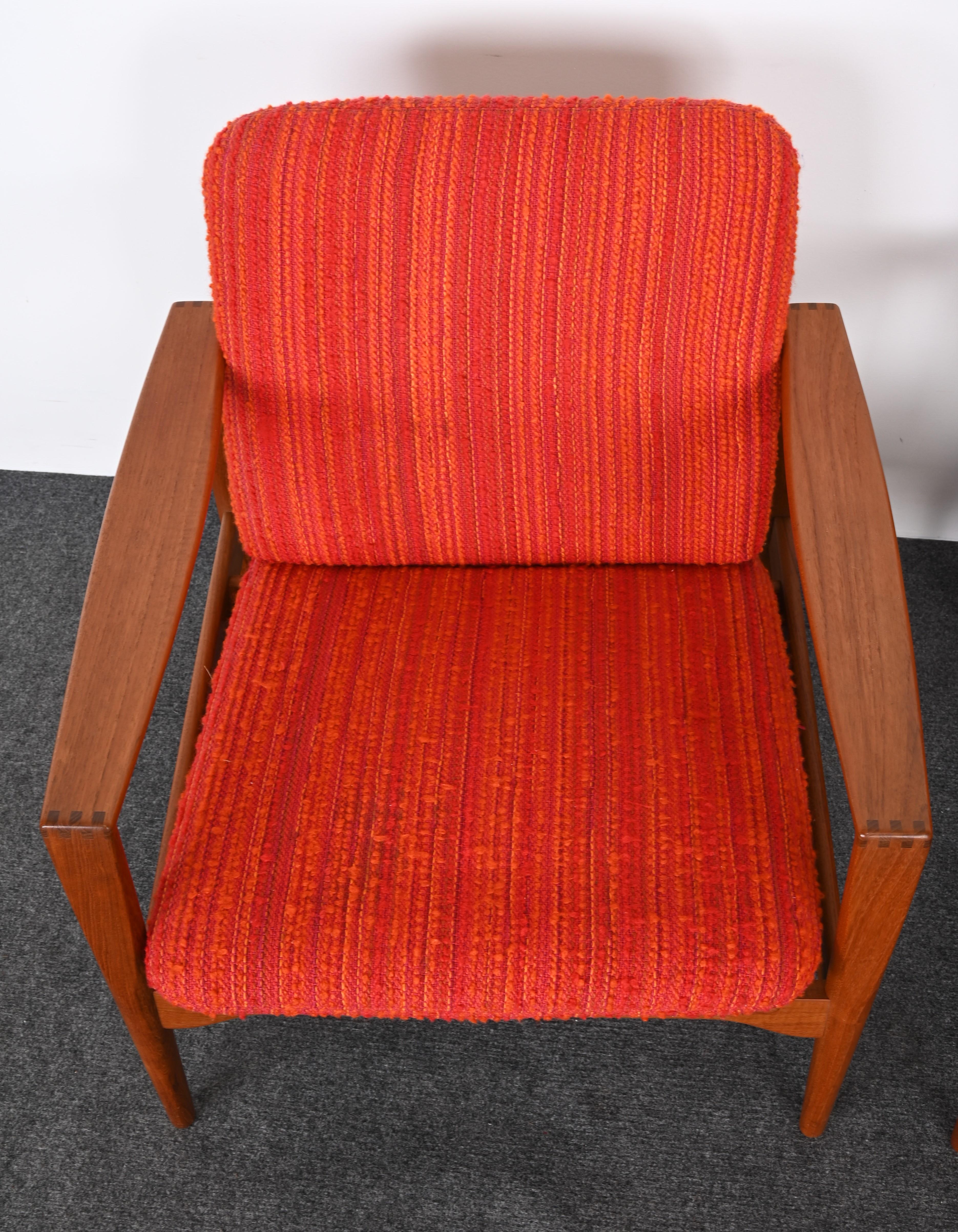 Pair of Easy Chairs by Illum Wikkelso for Niels Eilersen, Denmark, 1960s 3