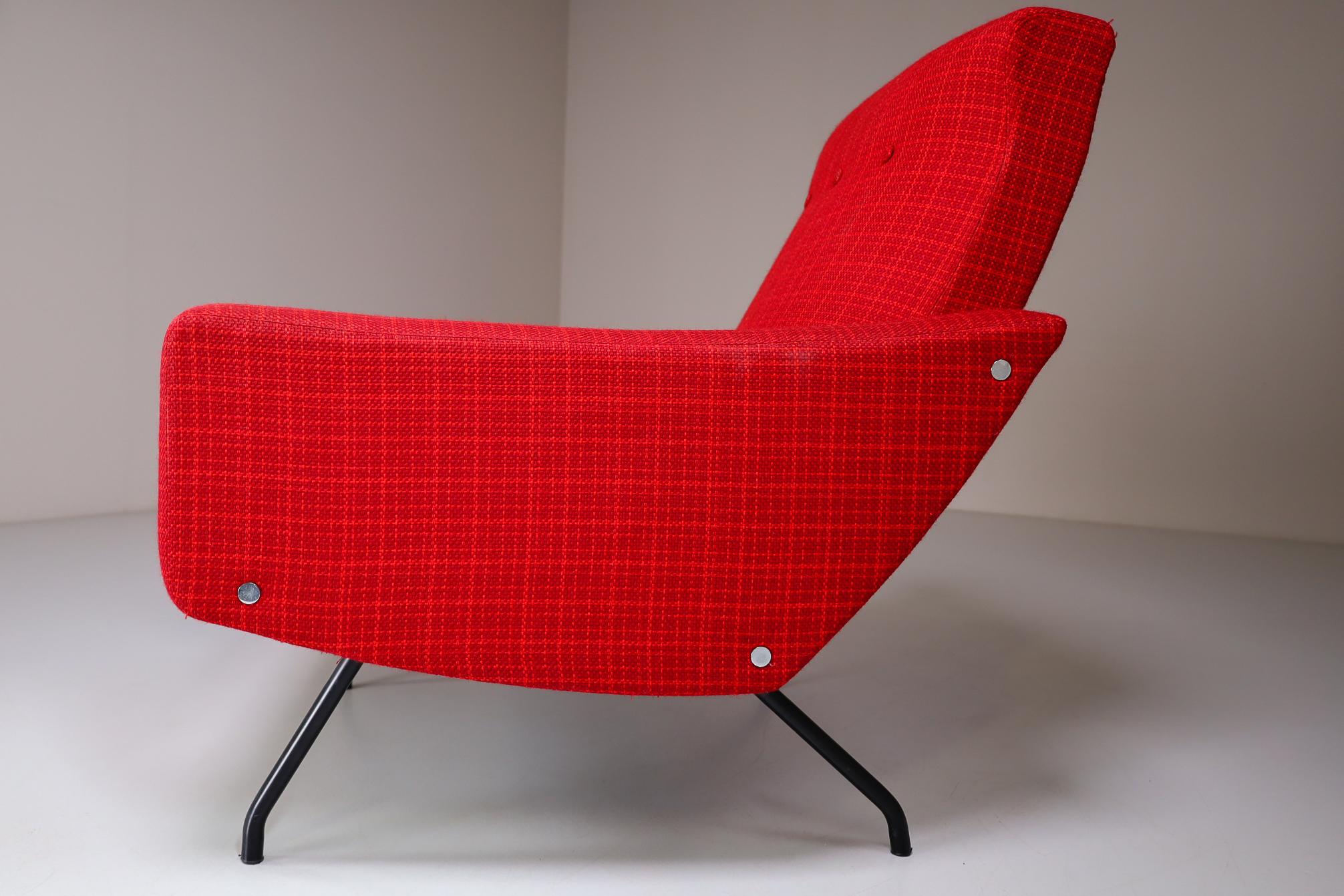 French Pair of Easy Chairs by Joseph-André Motte, France, 1950s