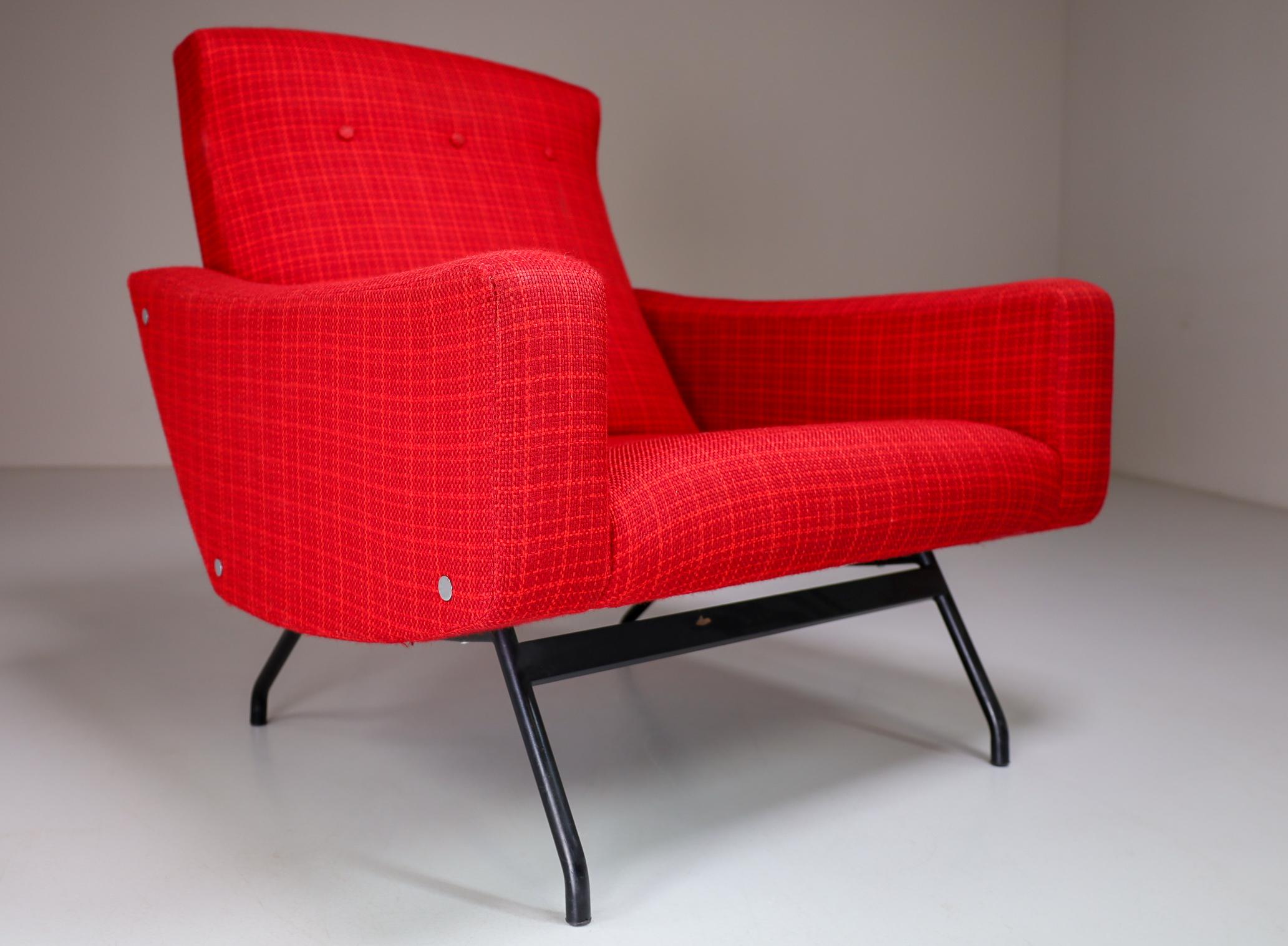 20th Century Pair of Easy Chairs by Joseph-André Motte, France, 1950s