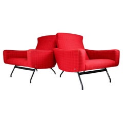 Pair of Easy Chairs by Joseph-André Motte, France, 1950s