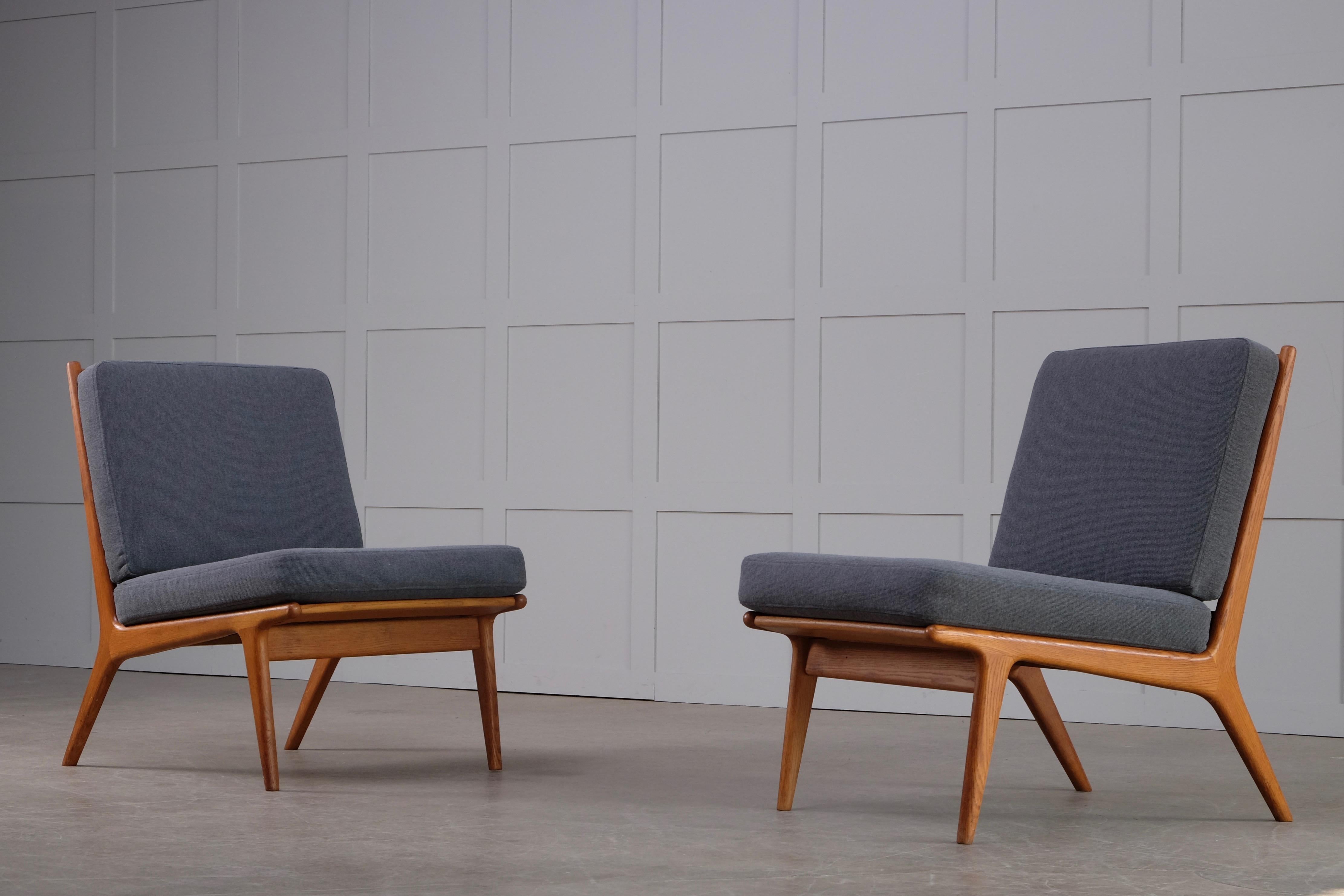 Mid-20th Century Pair of Easy Chairs by Karl-Erik Ekselius, Sweden, 1960s For Sale