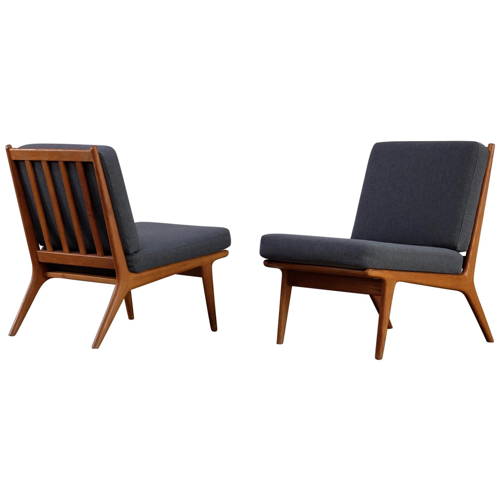 Pair of Easy Chairs by Karl-Erik Ekselius, Sweden, 1960s For Sale