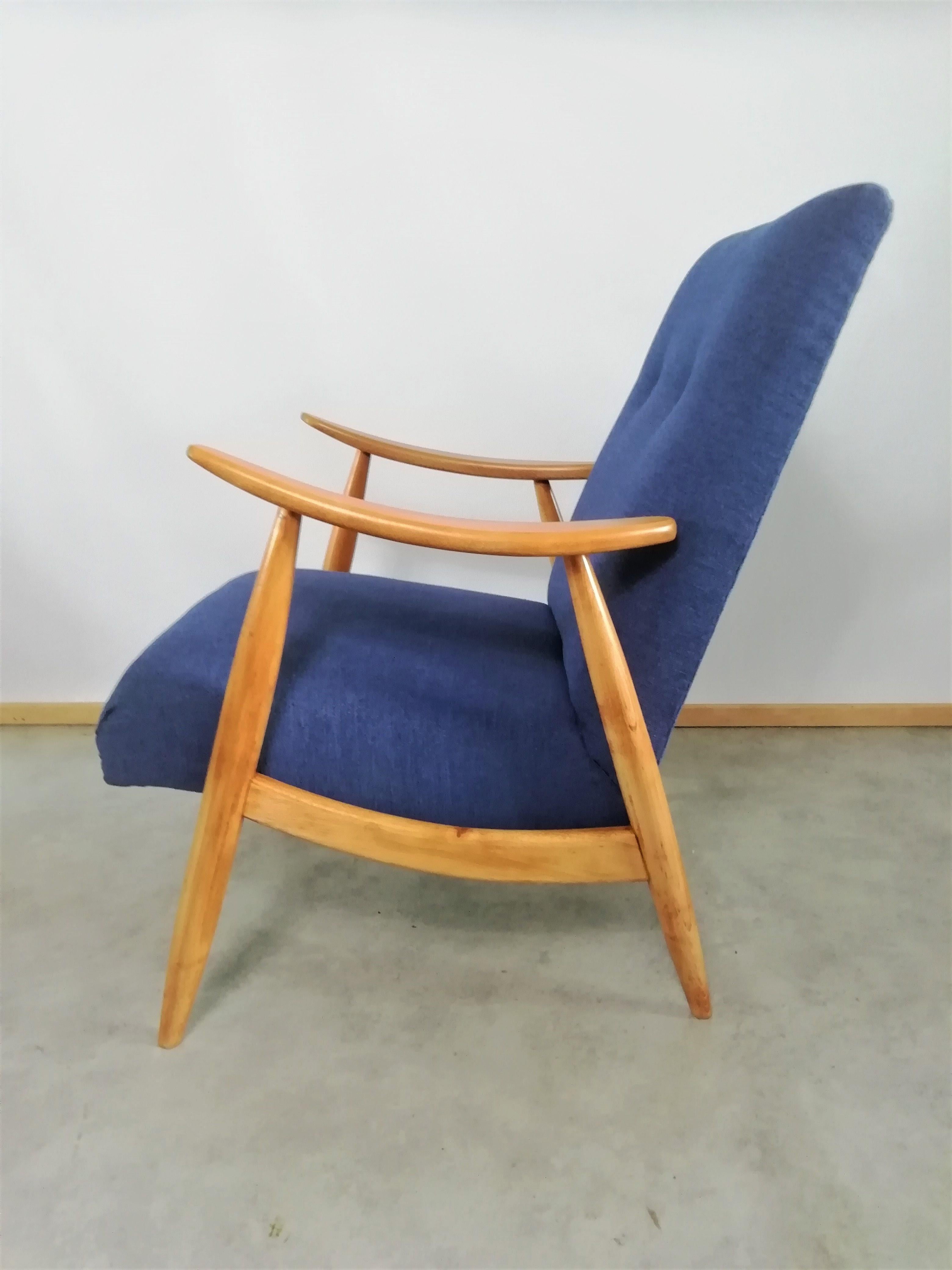Fabric Pair of Easy Chairs by Louis Van Teeffelen for Wébé