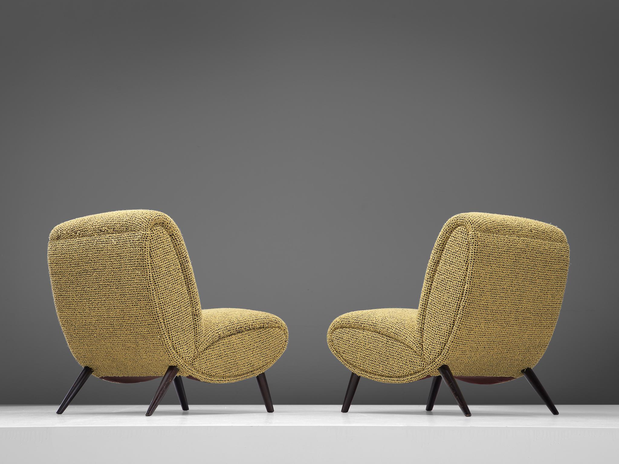 Streamlined Moderne Pair of Easy Chairs by Norman Bel Geddes