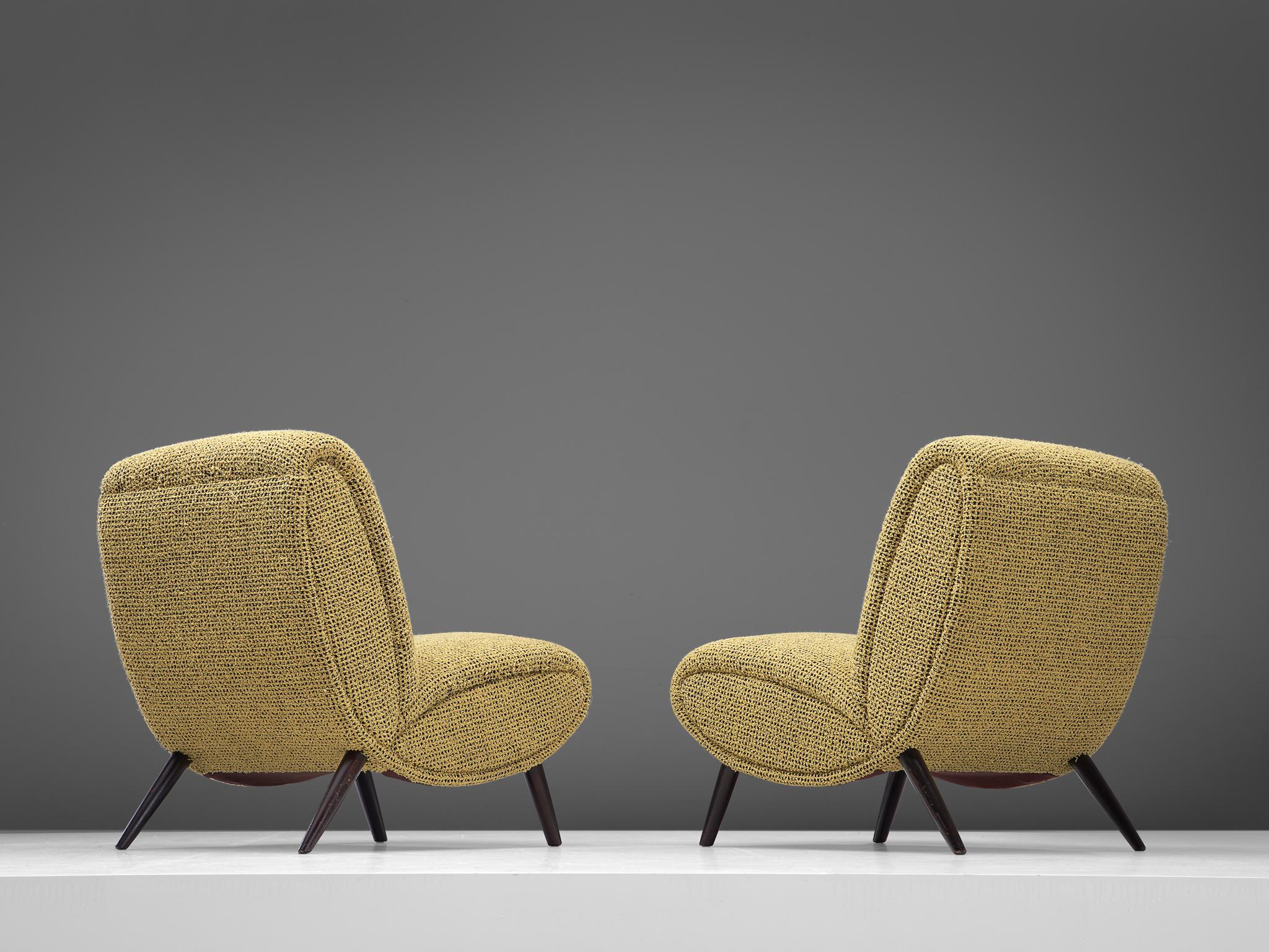 Streamlined Moderne Pair of Easy Chairs by Norman Bel Geddes