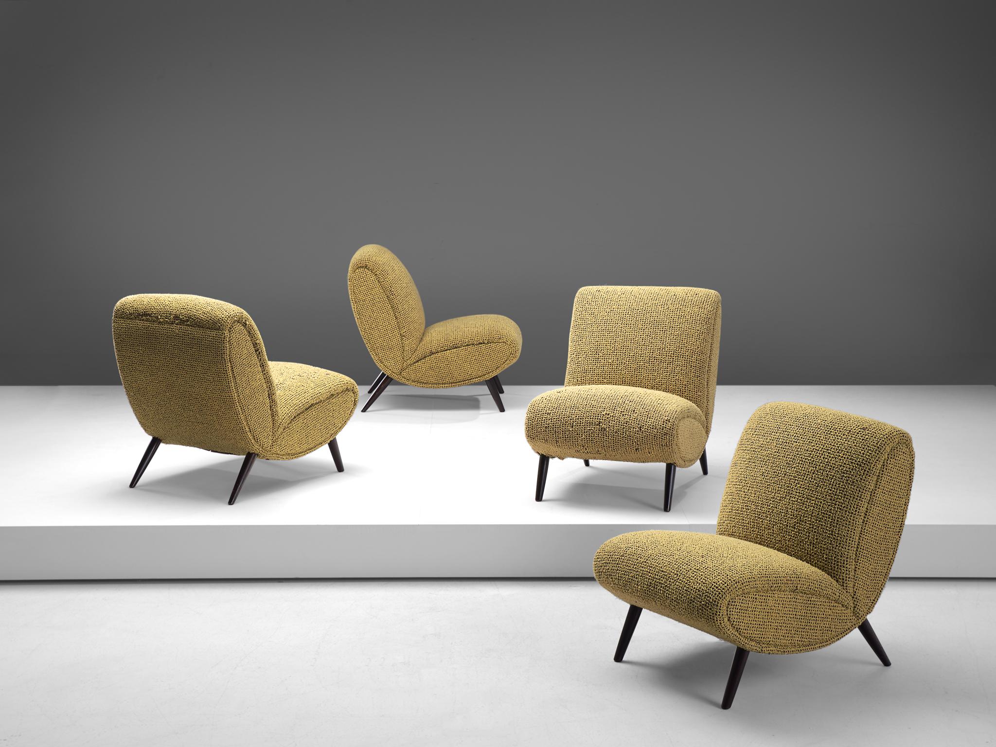 Fabric Pair of Easy Chairs by Norman Bel Geddes