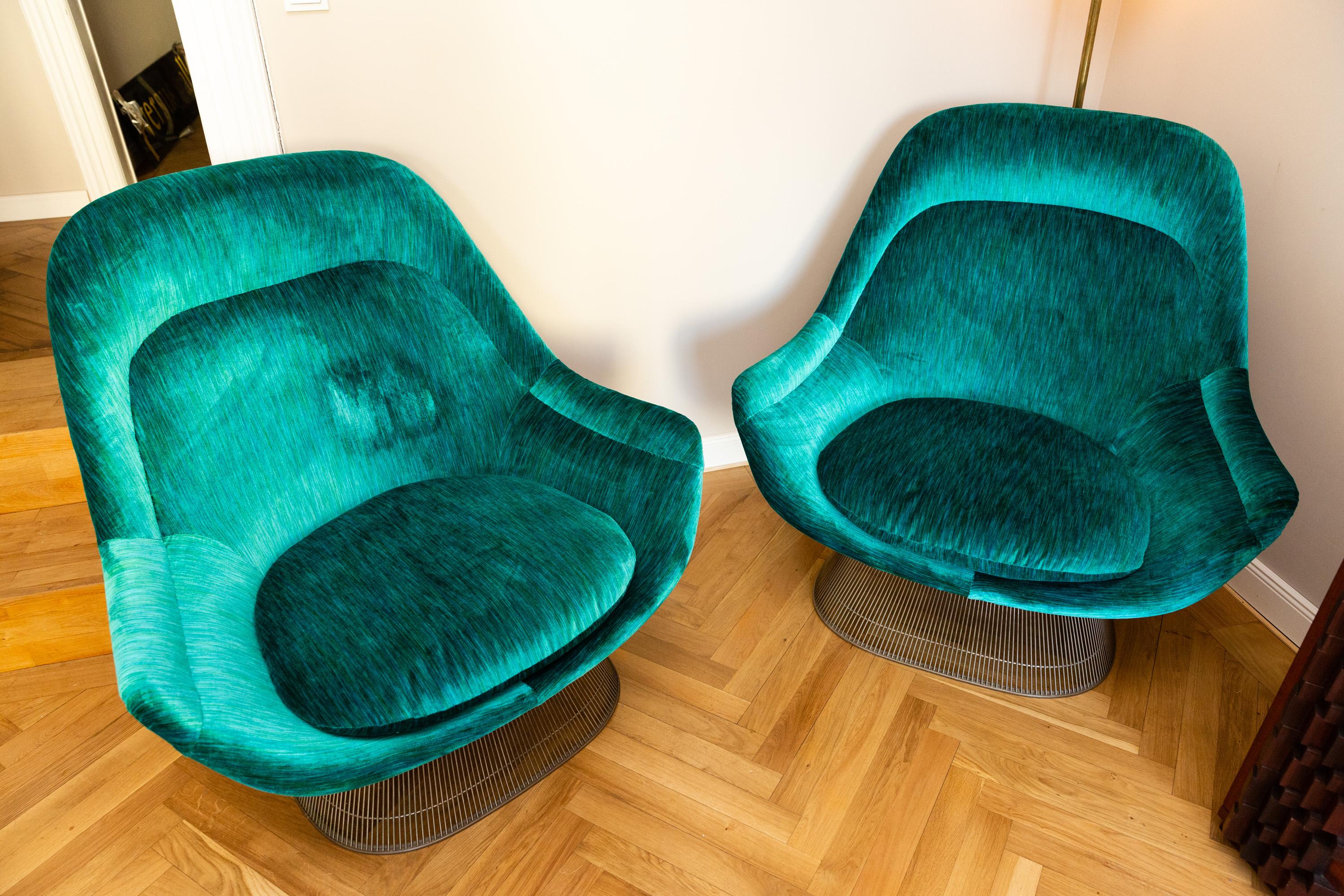 Mid-Century Modern Pair of Easy Chairs by Warren Platner for Knoll, circa 1970