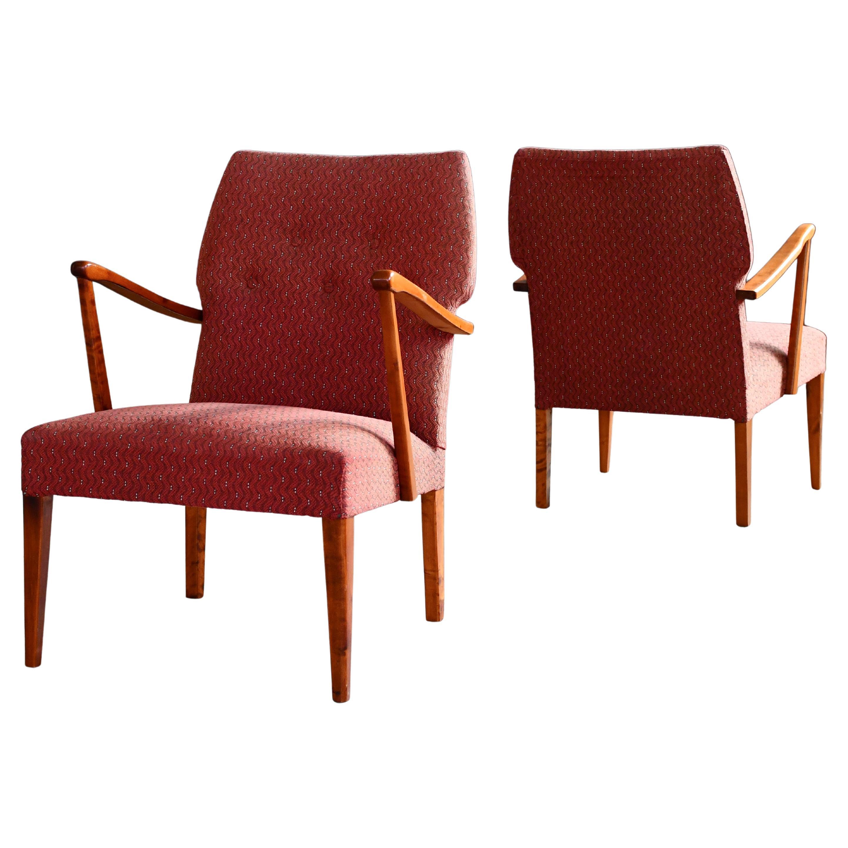 Dänische moderne Sessel aus bernsteinfarben gebeizter Beeche, 1950, elegantes Design