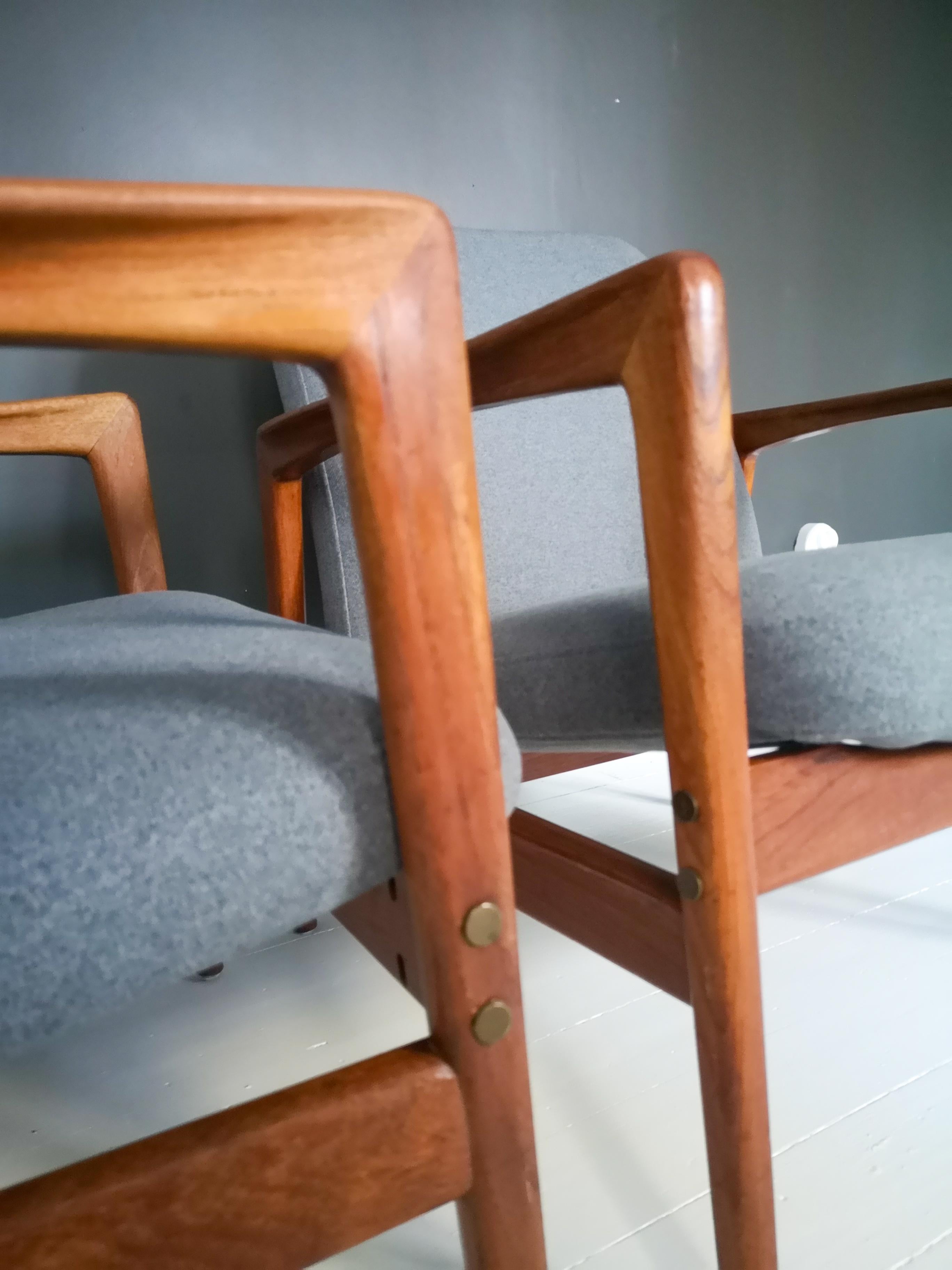 Textile Pair of Easy Chairs DUX Alf Svensson, Sweden, 1960s