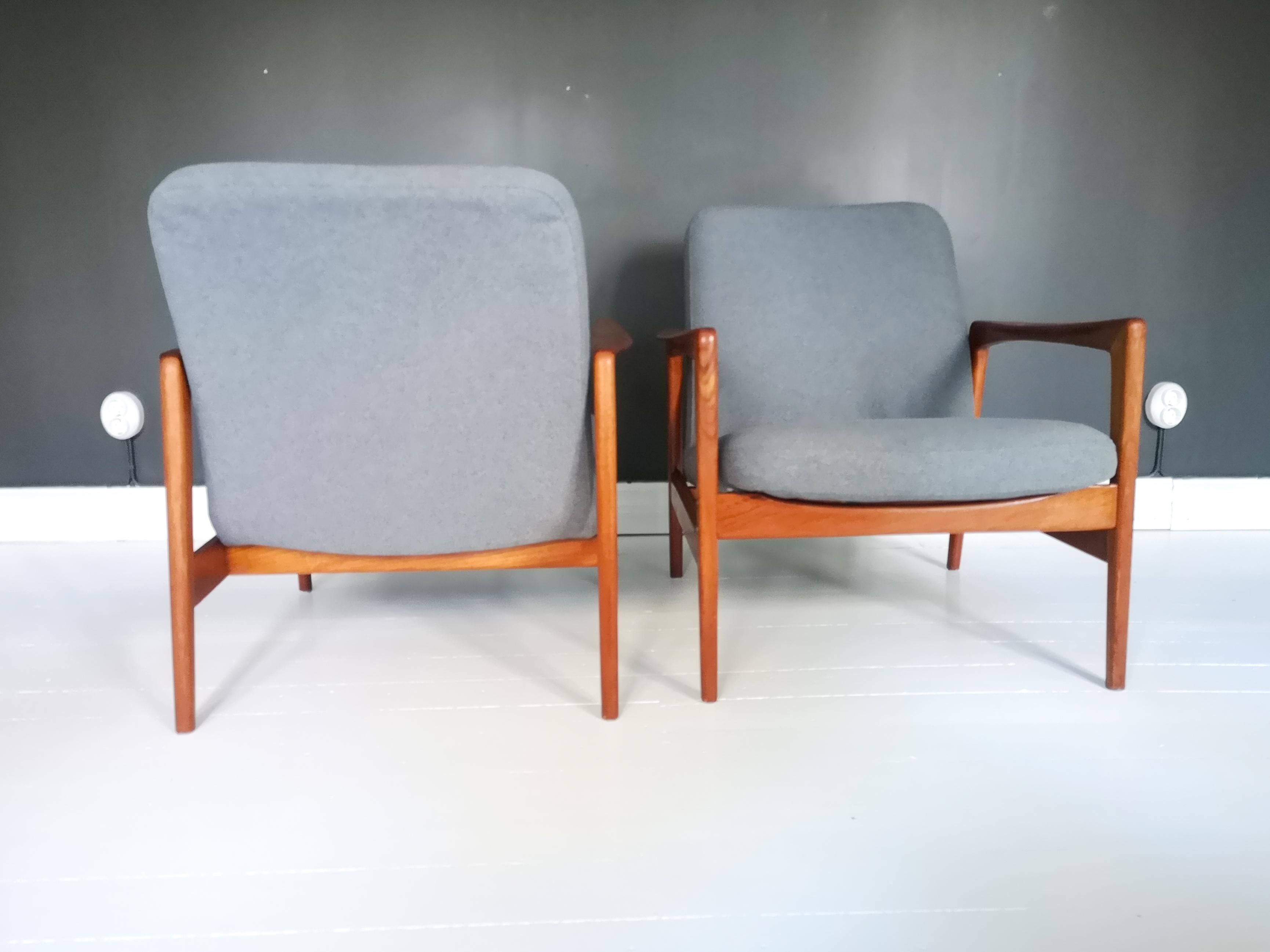 Pair of Easy Chairs DUX Alf Svensson, Sweden, 1960s 2